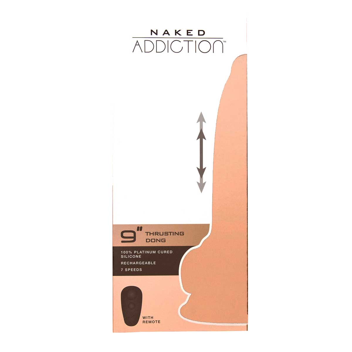 Naked Addiction - Godemichet propulseur 9" avec télécommande - Vanille