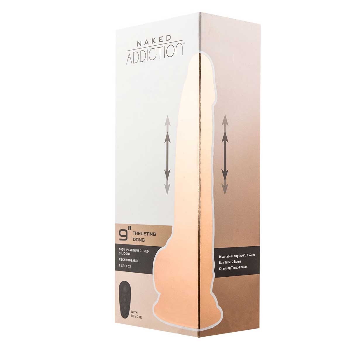 Naked Addiction - Godemichet propulseur 9" avec télécommande - Vanille