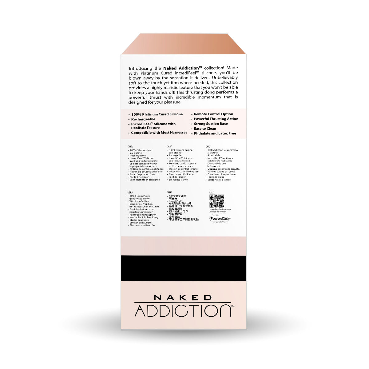 Naked Addiction - 9" Thrusting Dildo with Remote - Vanilla