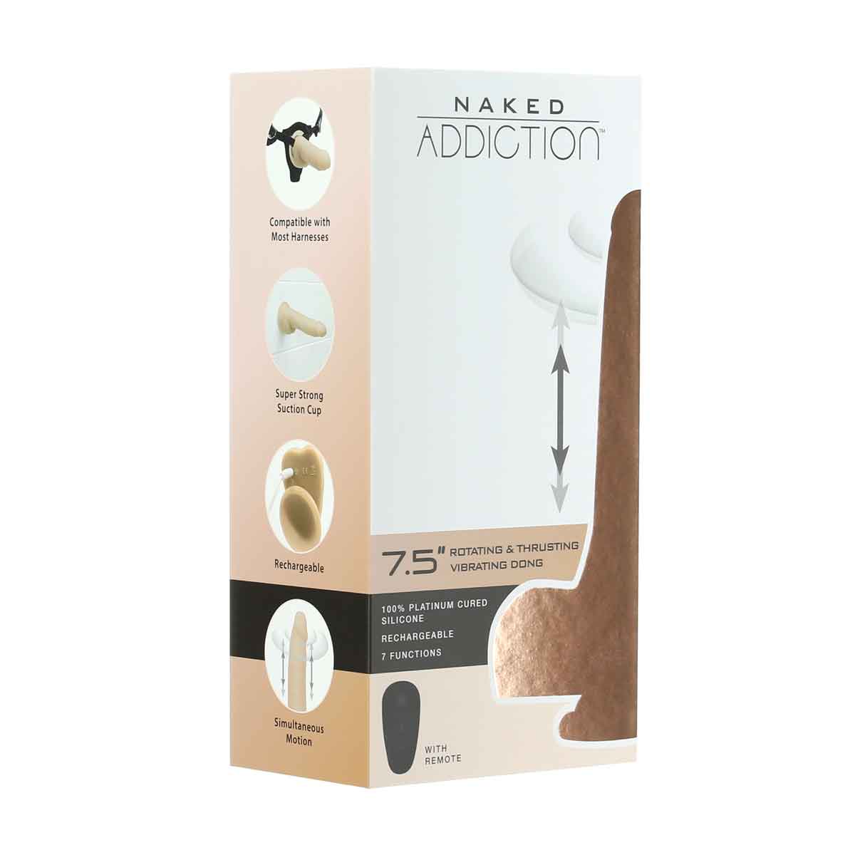 Naked Addiction - The Freak - Propulseur rotatif et vibrant de 7,5 po