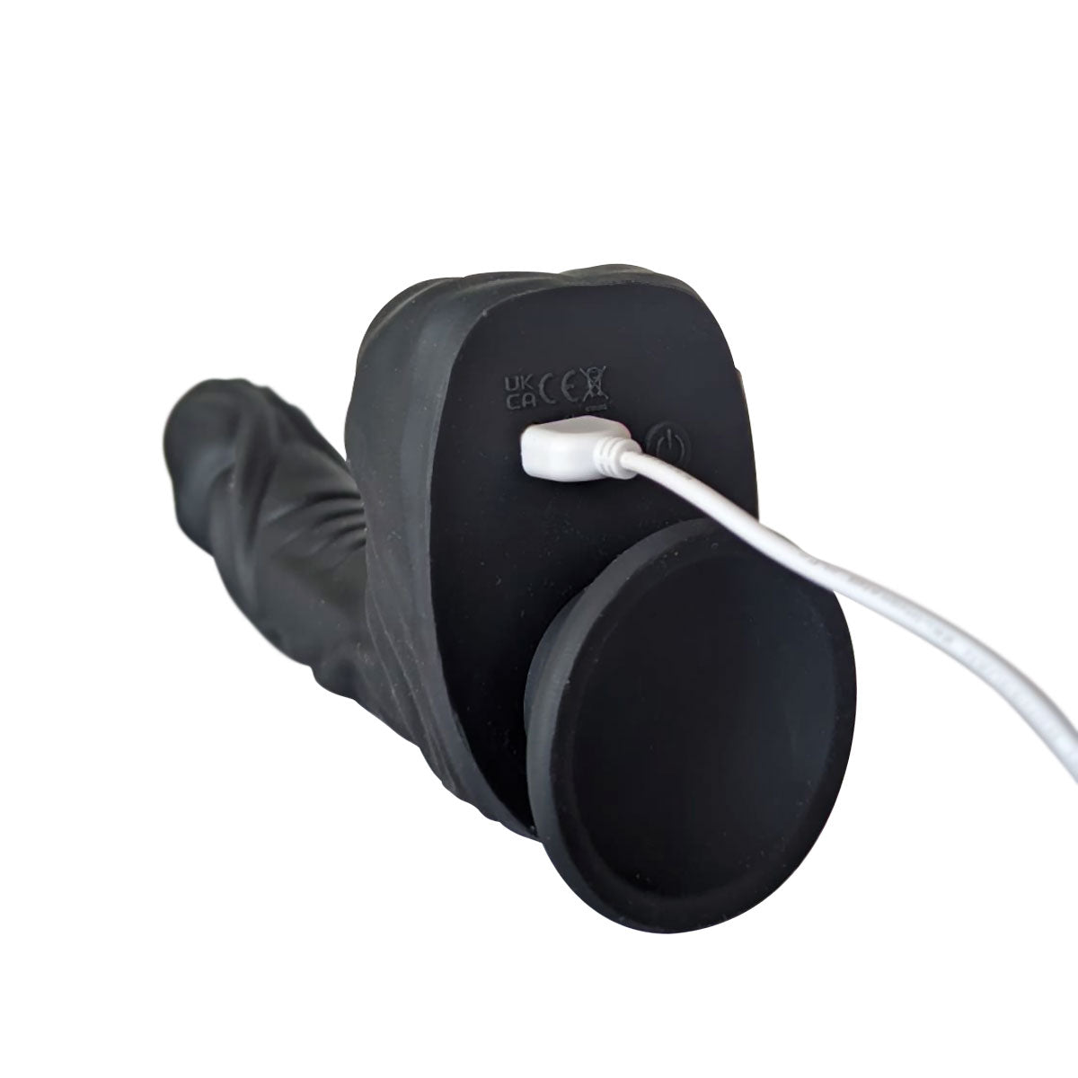 NAKED ADDICTION - Rotating, & Vibrating Thrusting Silicone Dong with Remote - 8.6" - Noir