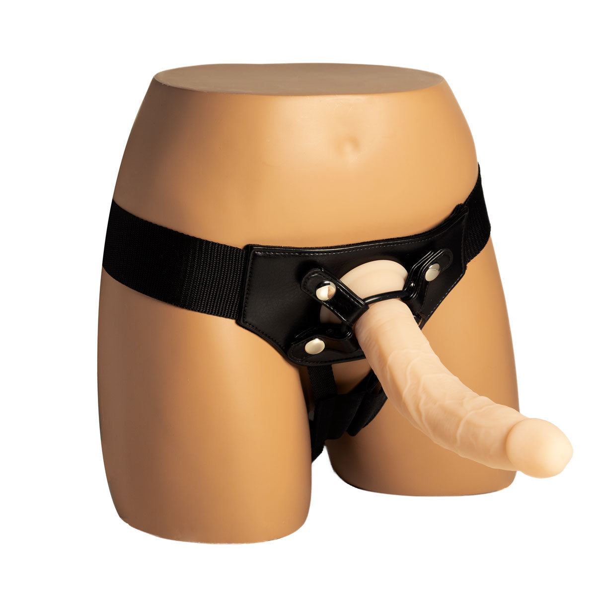 Naked Addiction - Godemichet courbé double densité en silicone de 23 cm - Vanille