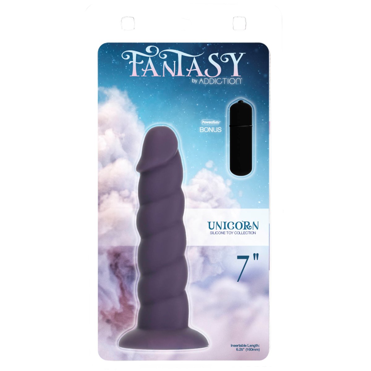 Addiction Fantasy - Unicorn Dildo - 7" - Purple