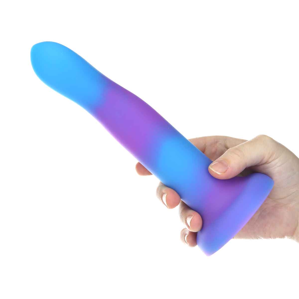 RAVE by ADDICTION - Bendable Glow in the Dark Dildo - 8" - Blue Purple
