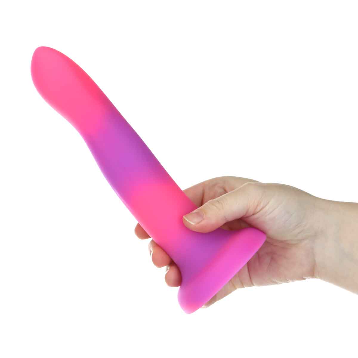 RAVE by ADDICTION - Bendable Glow in the Dark Dildo - 8" - Pink Purple