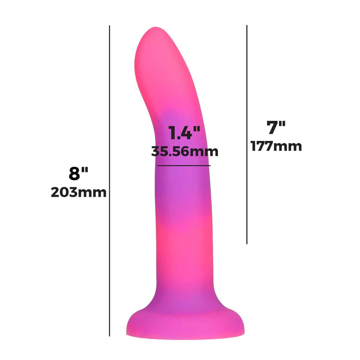 Rave by Addiction - Godemichet phosphorescent 20 cm - Rose violet