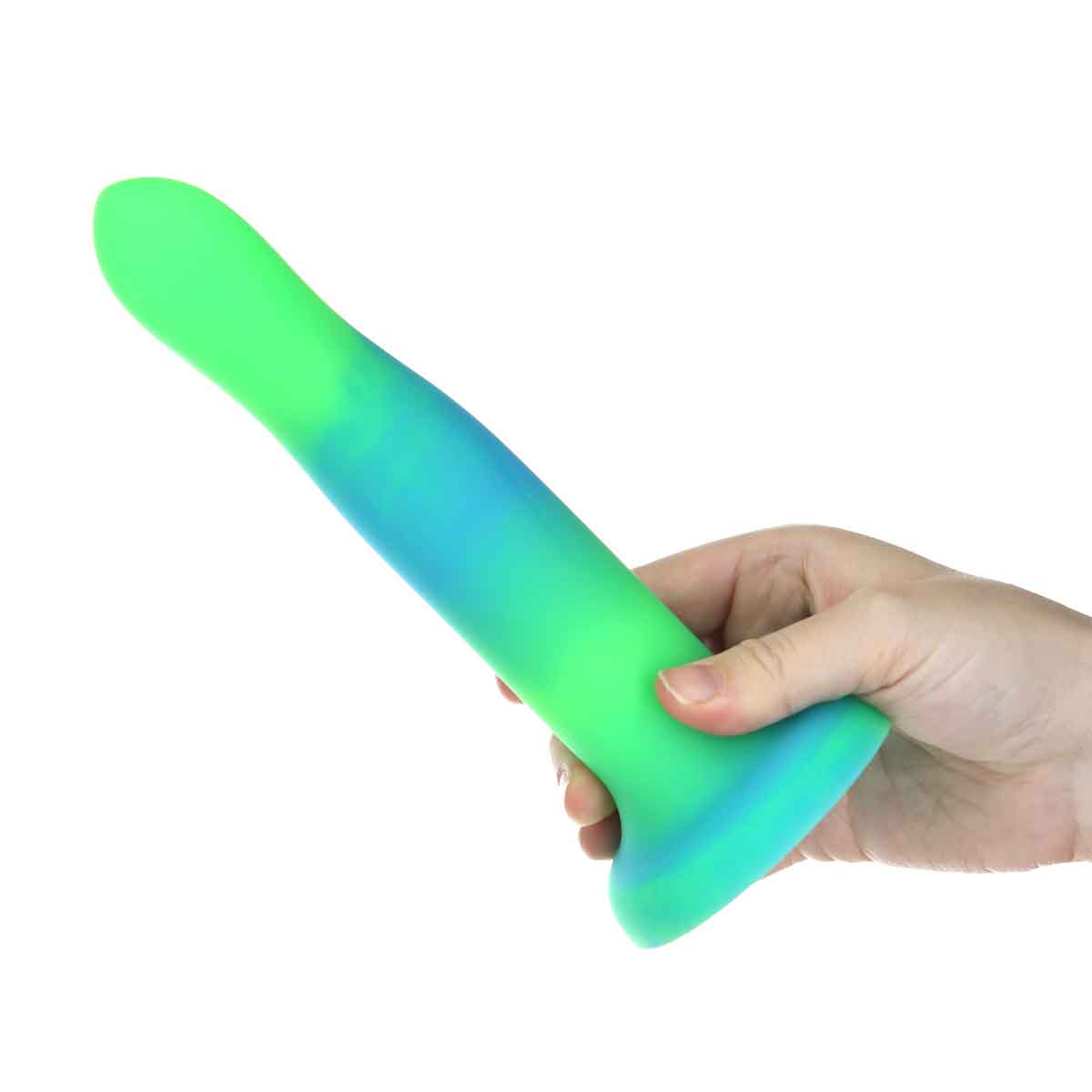 RAVE by ADDICTION - Bendable Glow in the Dark Dildo - 8" - Blue Green