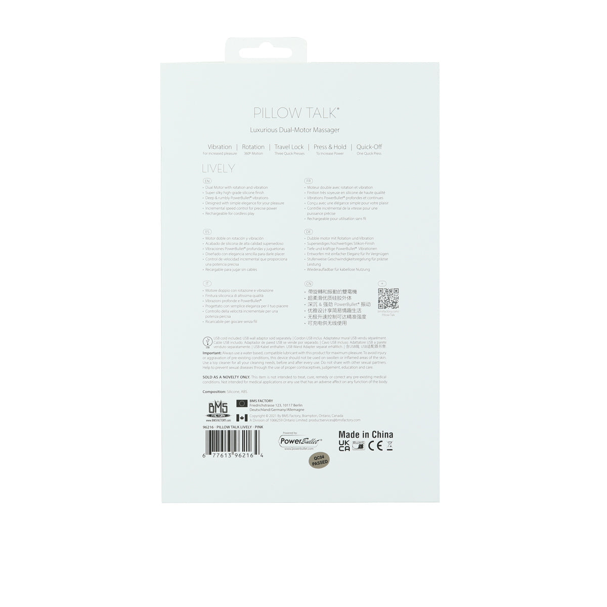 Pillow Talk - Lively - Masseur double moteur de luxe - Rose