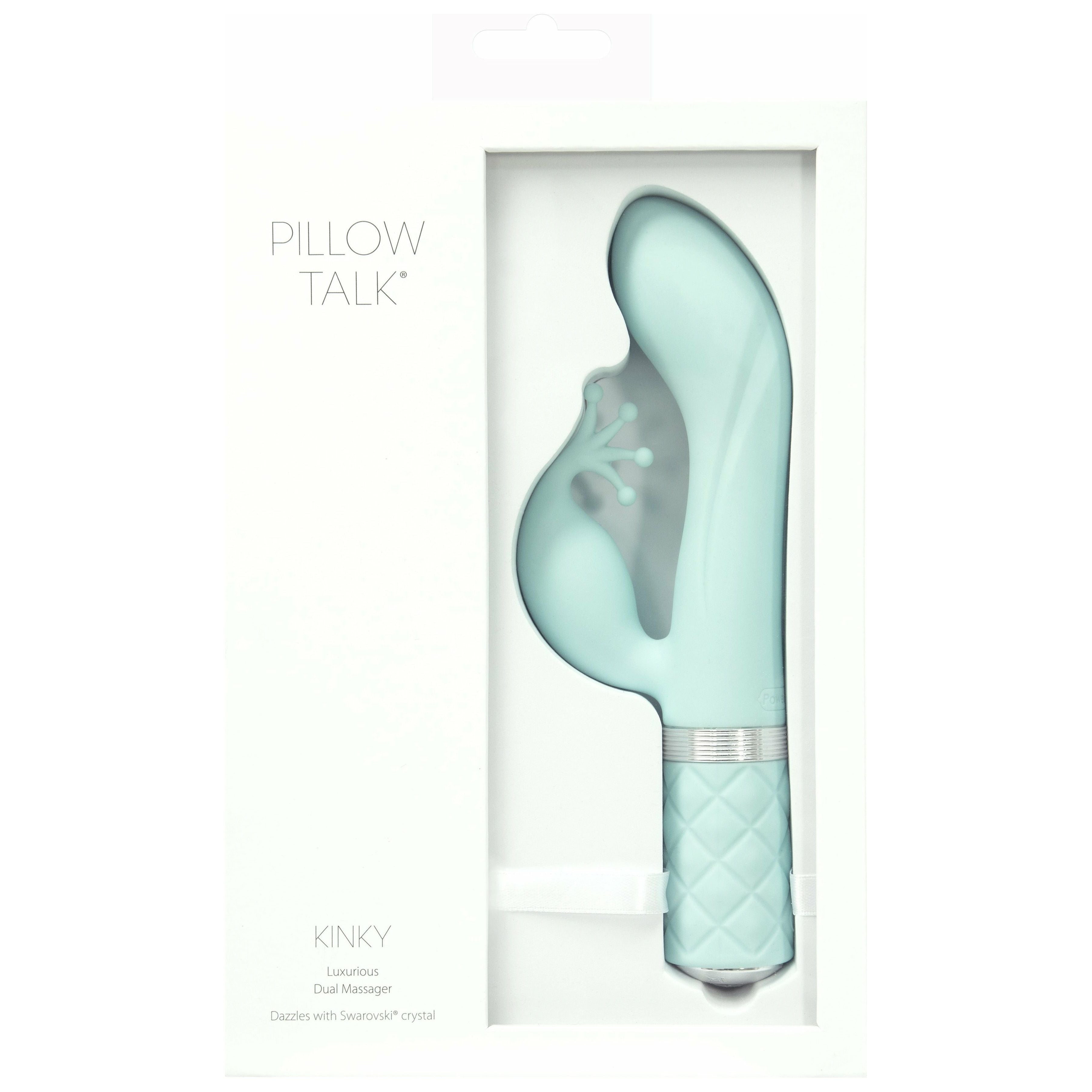 Pillow Talk - Double Vibromasseur Kinky - Rechargeable - Bleu sarcelle