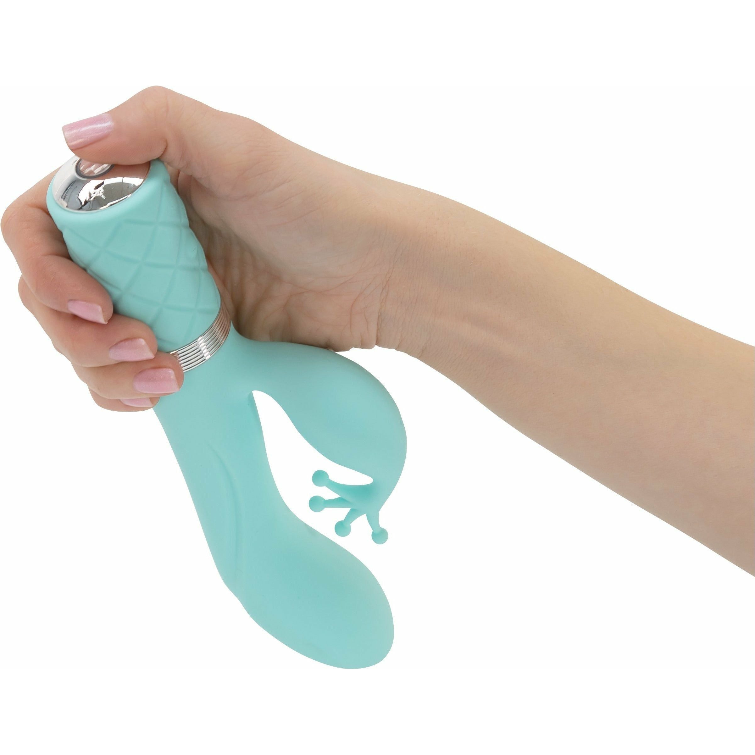 Pillow Talk - Double Vibromasseur Kinky - Rechargeable - Bleu sarcelle