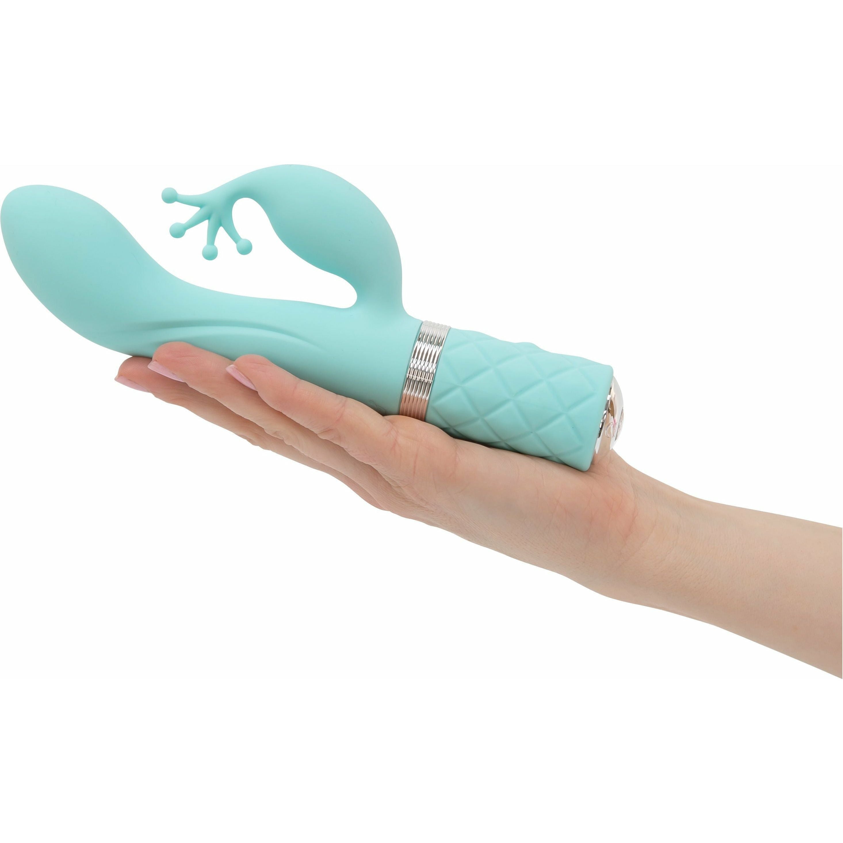 Pillow Talk - Double Vibromasseur Kinky - Rechargeable - Bleu sarcelle