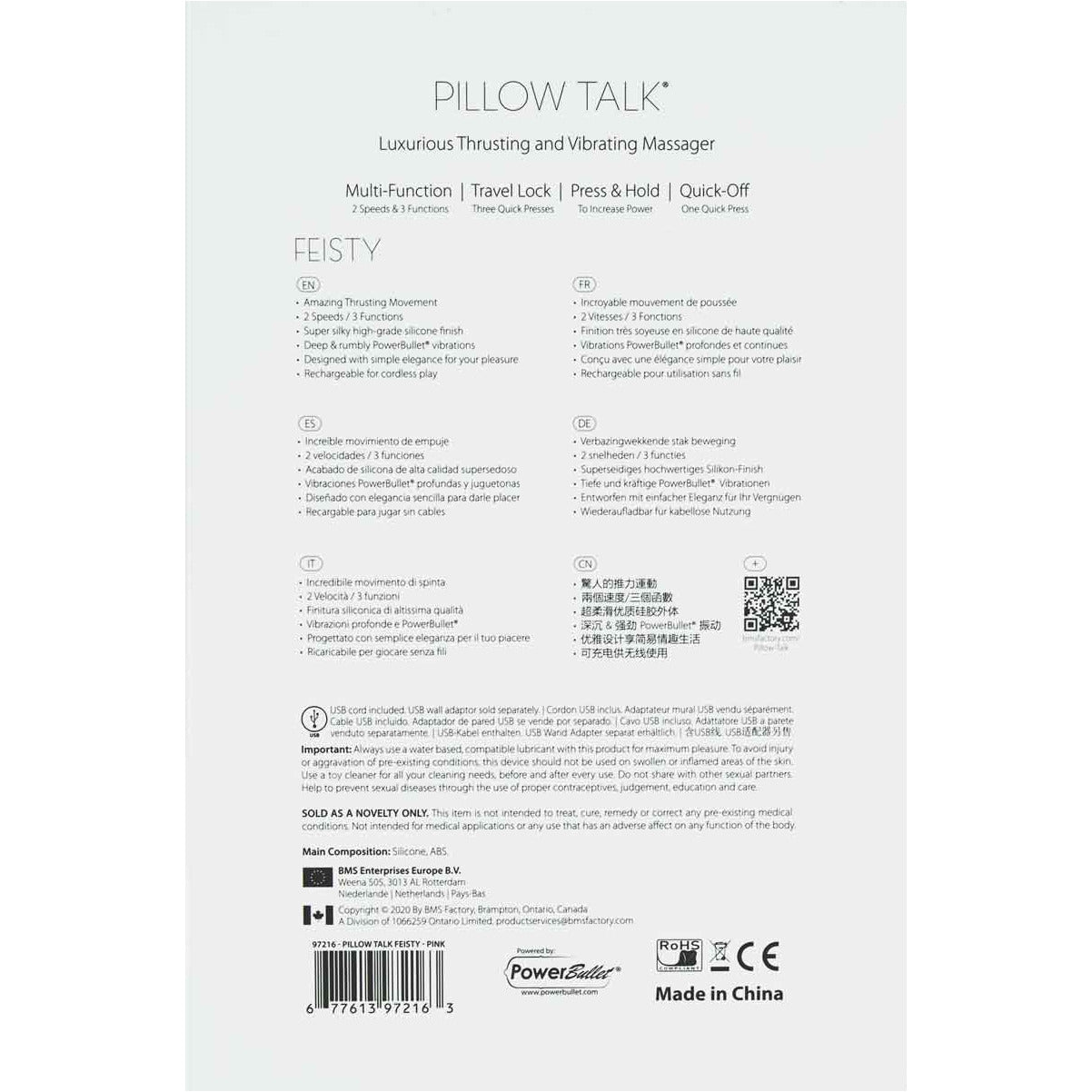 Pillow Talk - Feisty - Vibromasseur Pénétrant - Rechargeable - Rose