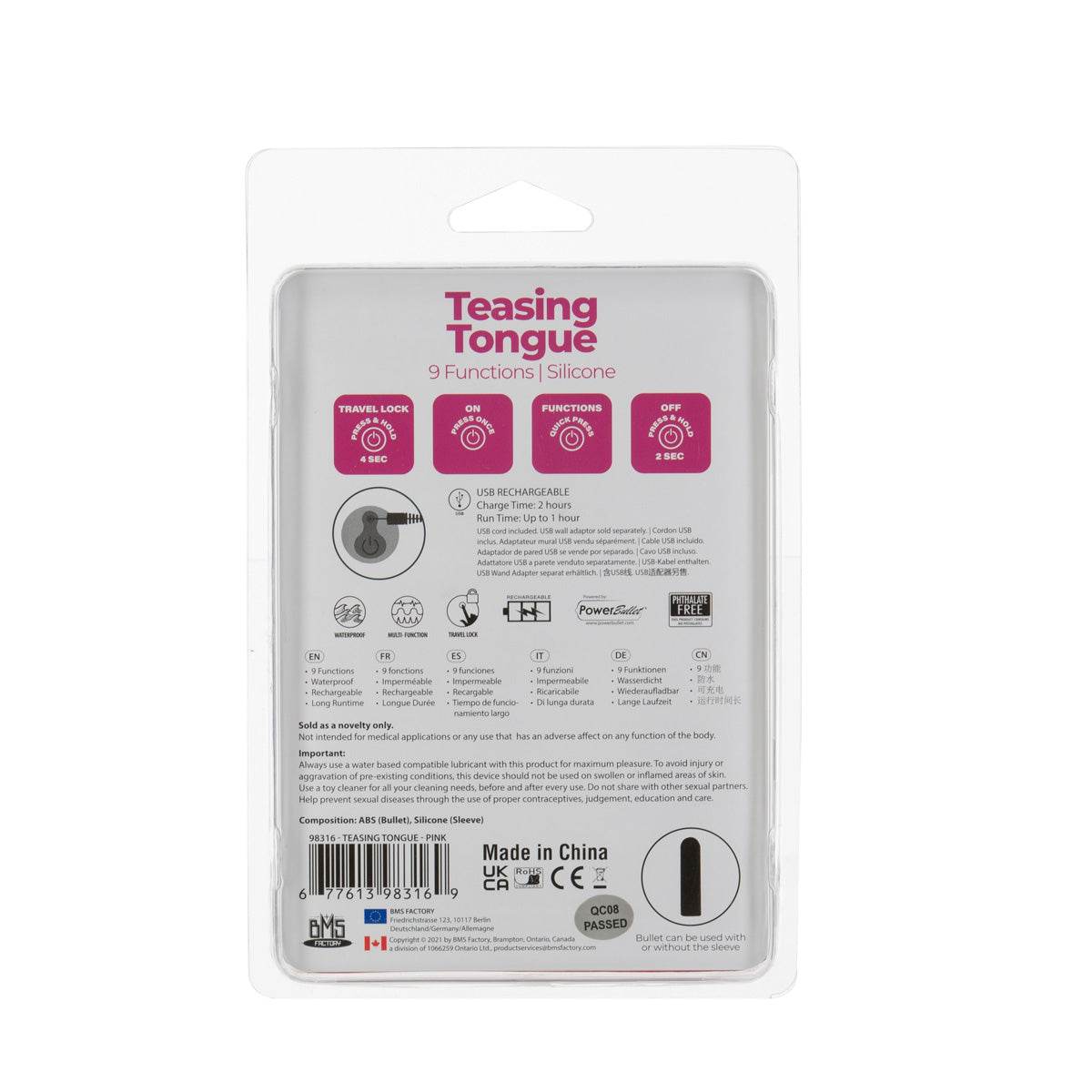 PowerBullet - Langue taquine - Rose