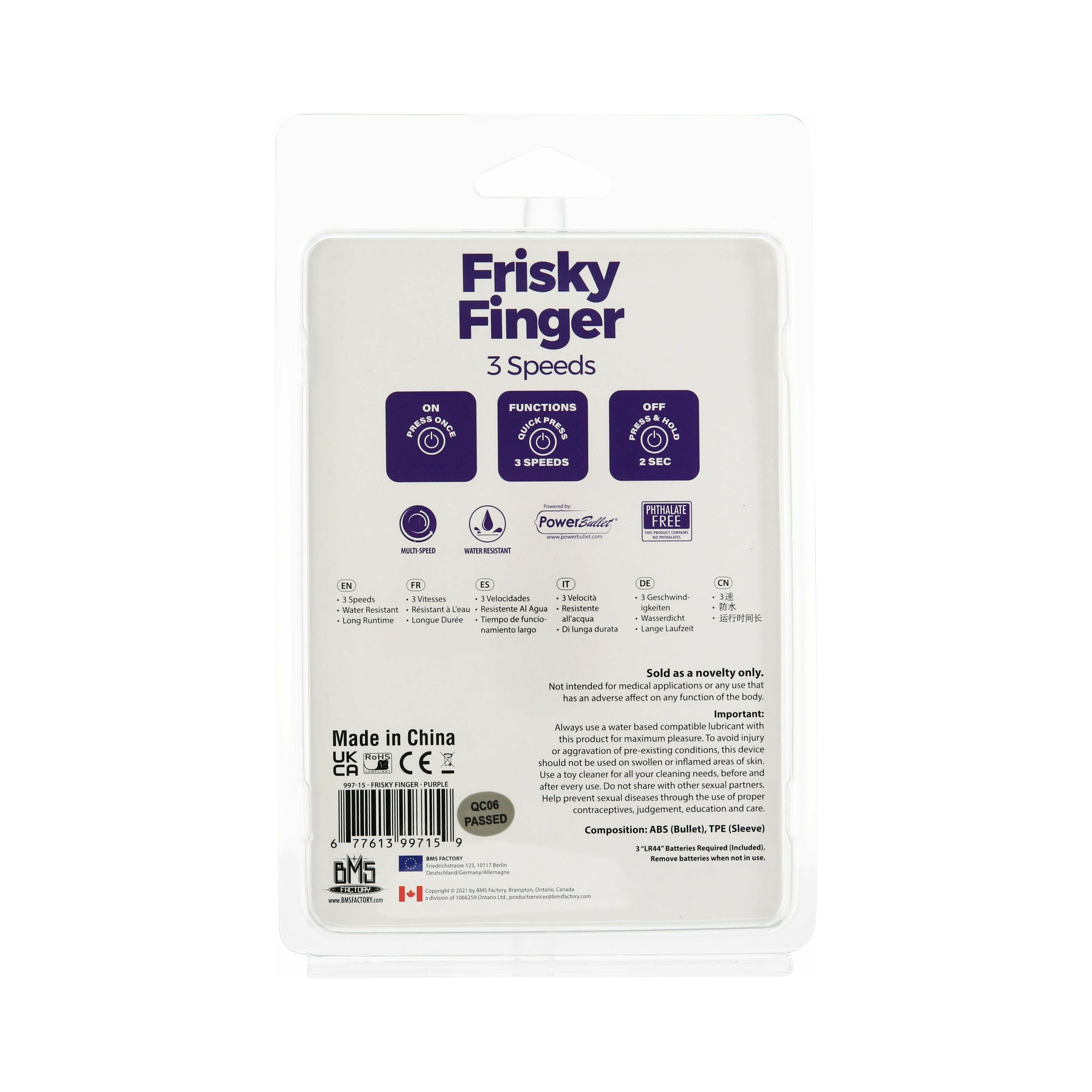 PowerBullet - Frisky Finger Vibrator - Purple