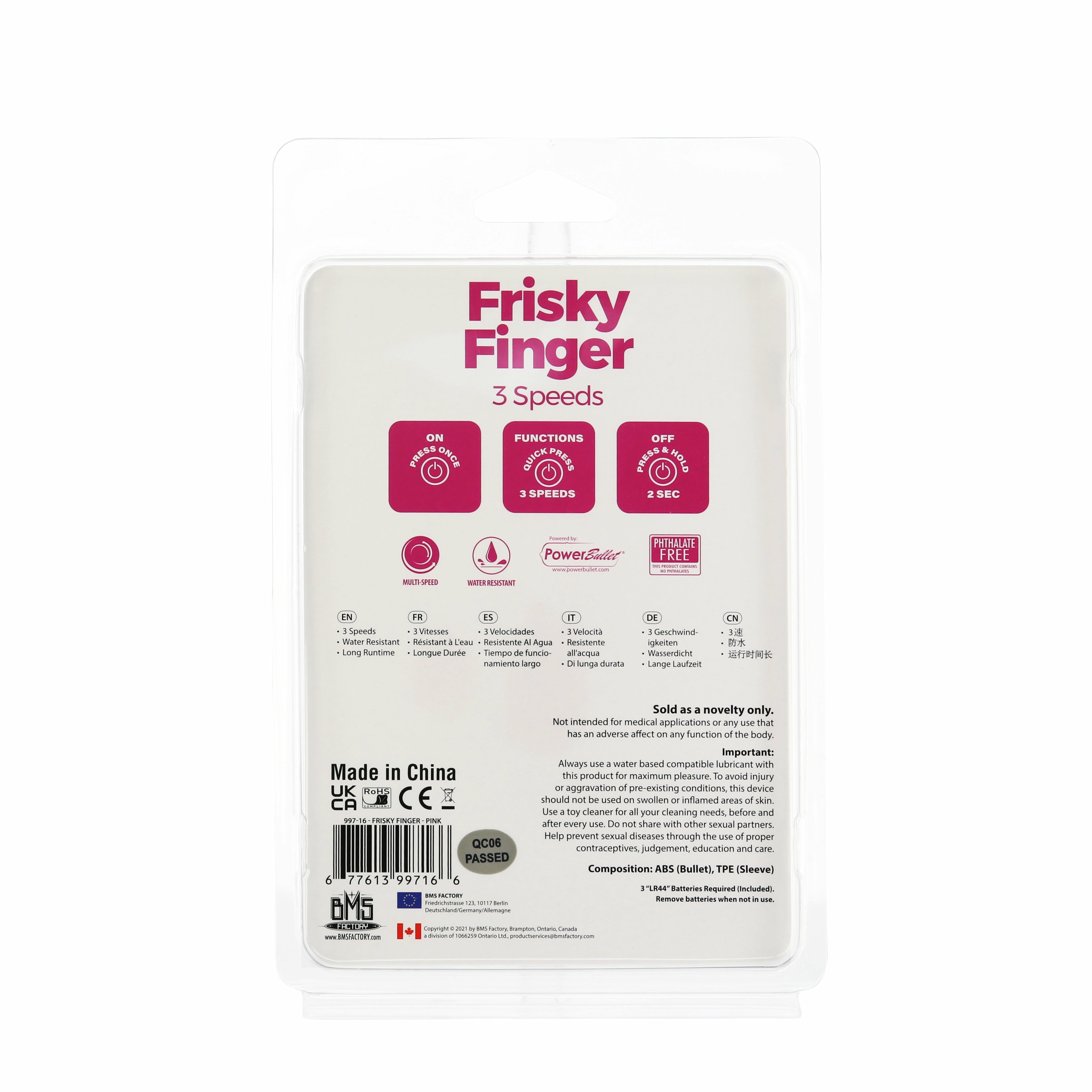 PowerBullet - Frisky Finger Vibrator - Pink