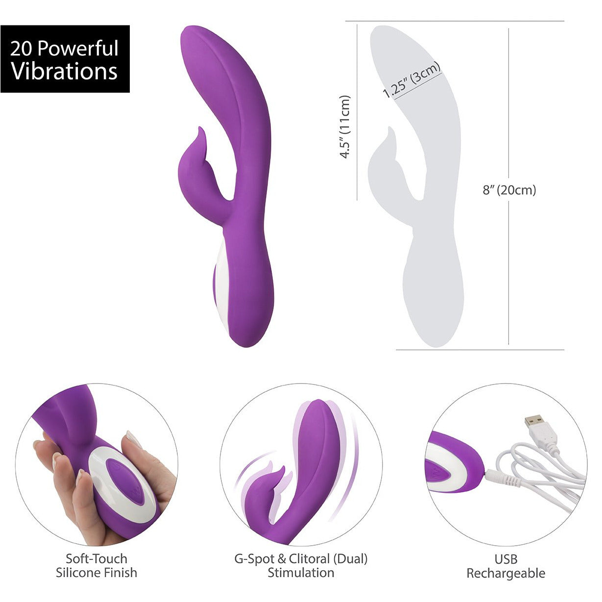Wonderlust - Harmony - Vibrateur lapin - Rechargeable - Violet