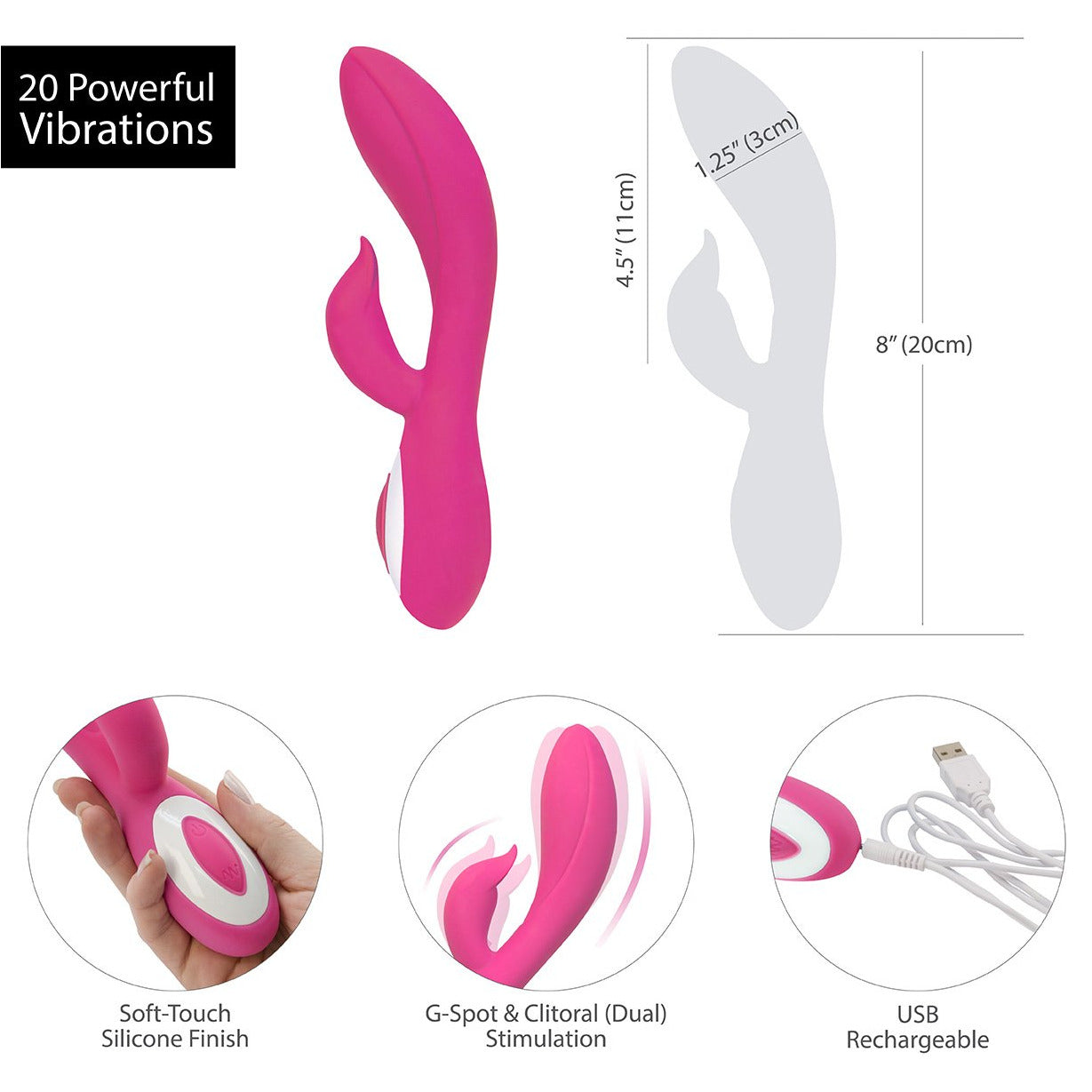 Wonderlust - Harmonie - Lapin Vibrant - Rechargeable - Rose