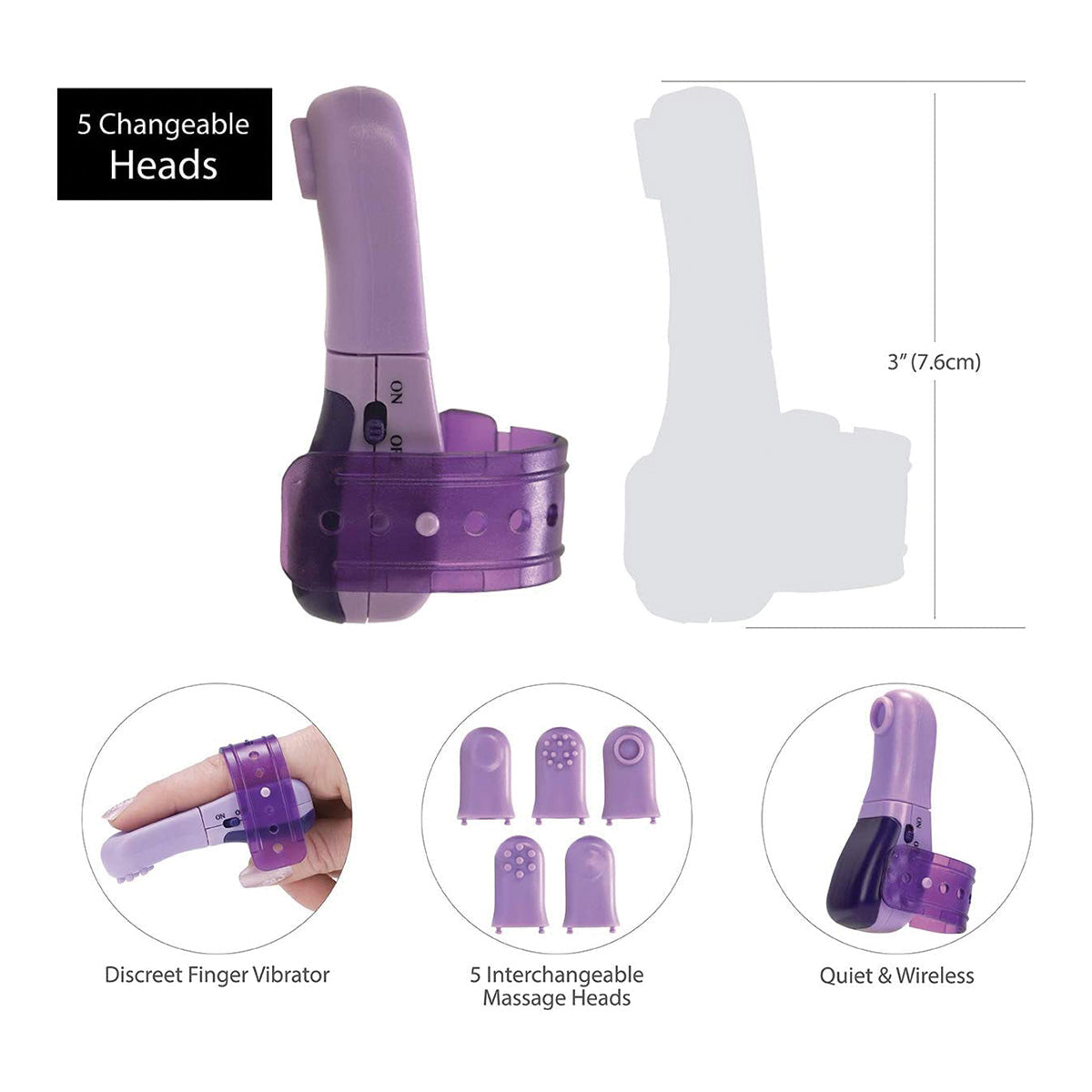BMS - Masseur 5 en 1 Turbo Finger - Violet