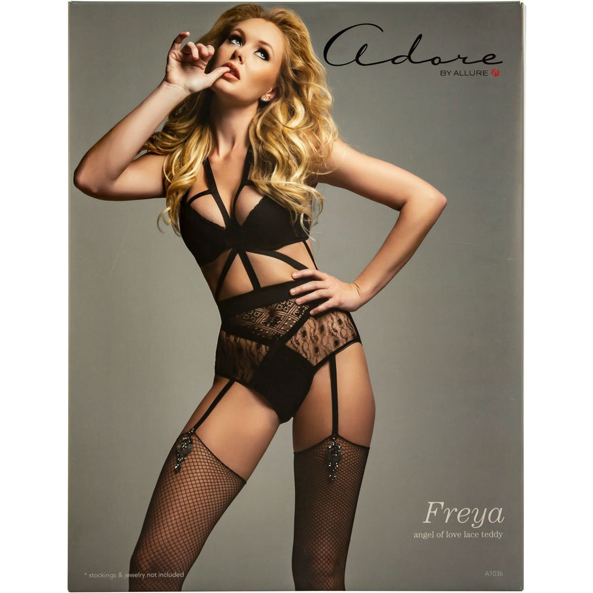 Adore by Allure - Freya Angel of Love Lace Teddy - Black - L