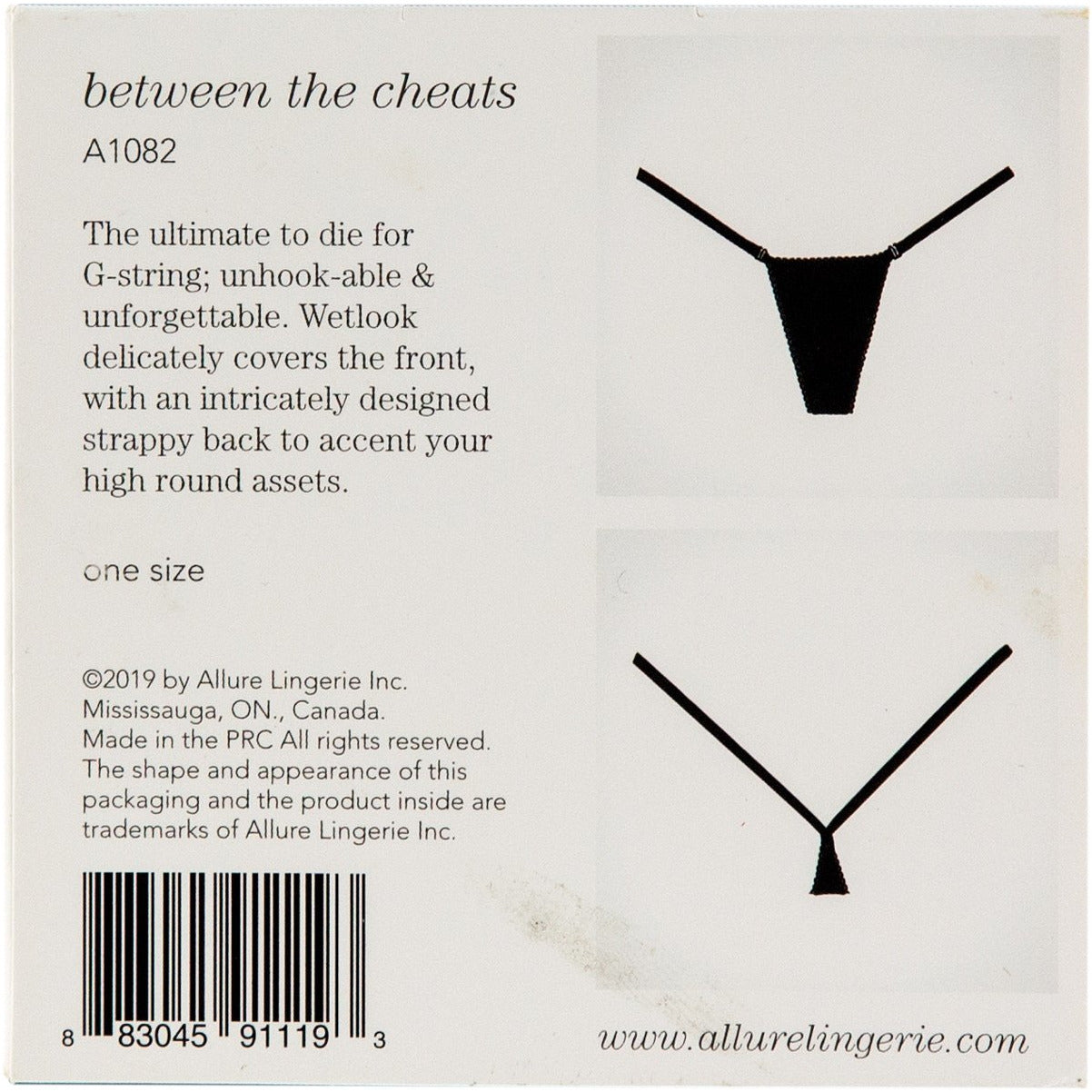 Adore by Allure - Between The Cheats Wet look Panty - Black
