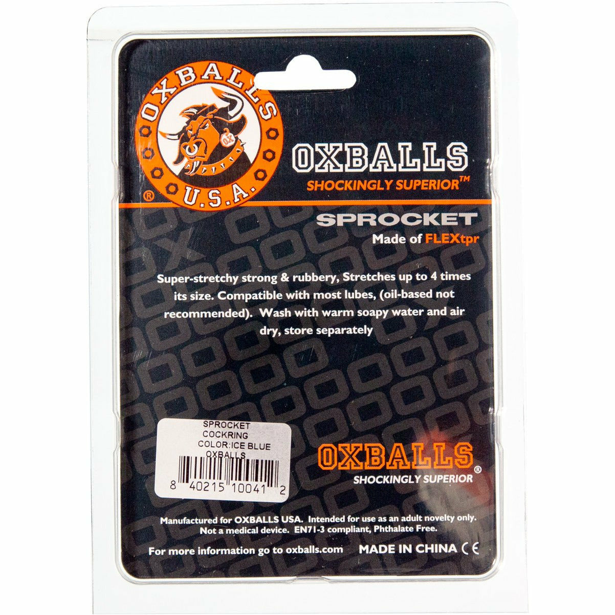 Oxballs Sprocket Cockring – Bleu glacial