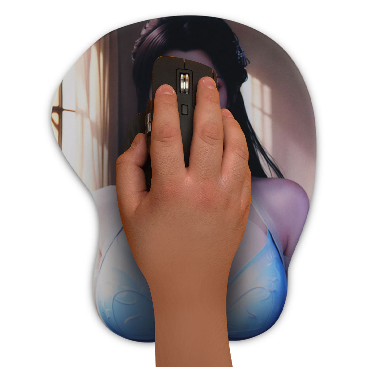 Anime Mouse Pad - Brunette Blue Bra