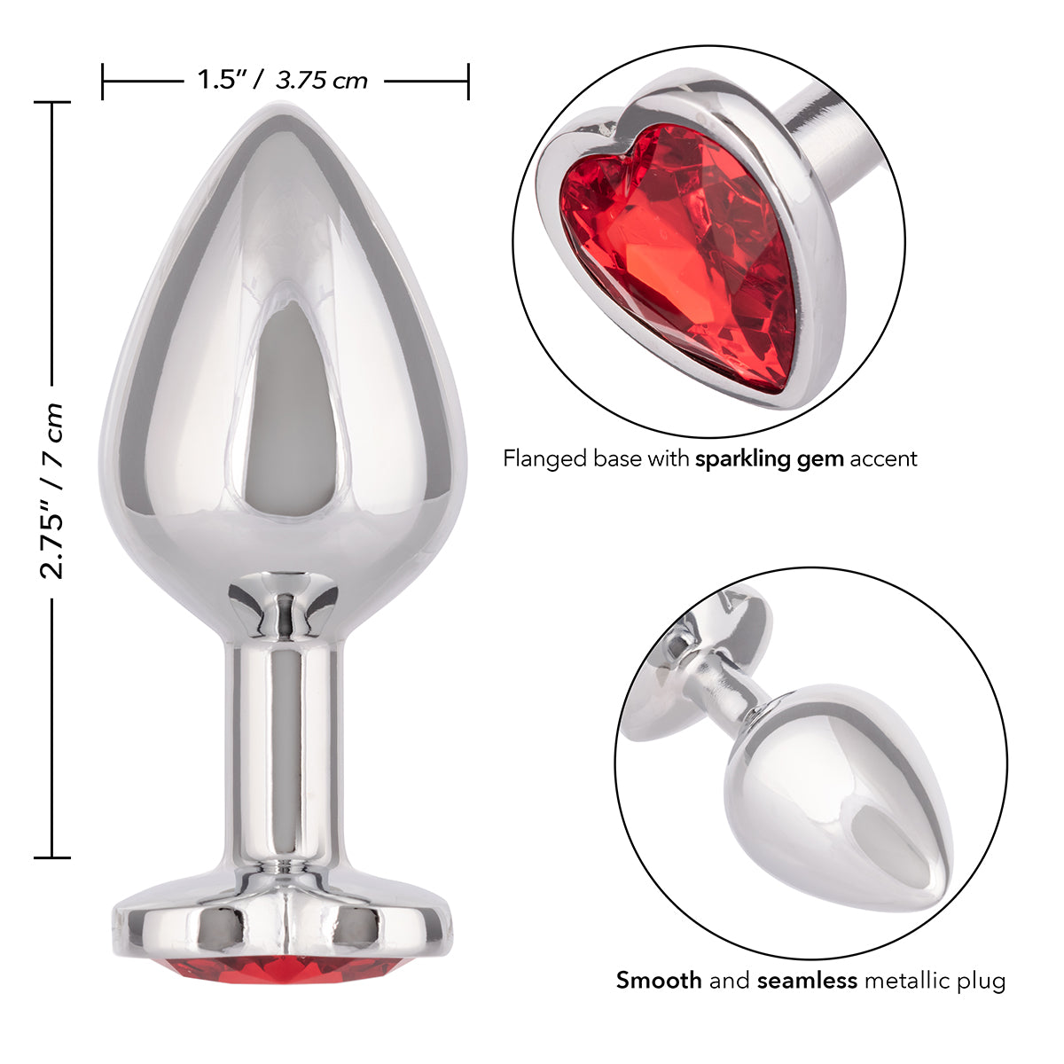 CalExotics® Plug Coeur Rubis Large Bijou - Rubis