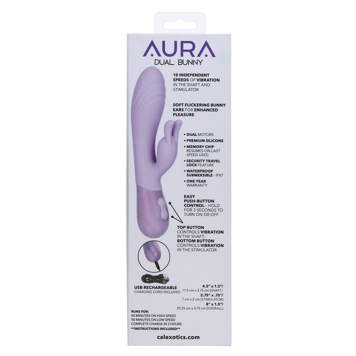 CalExotics® Aura Dual Ripple Vibe – Violet clair