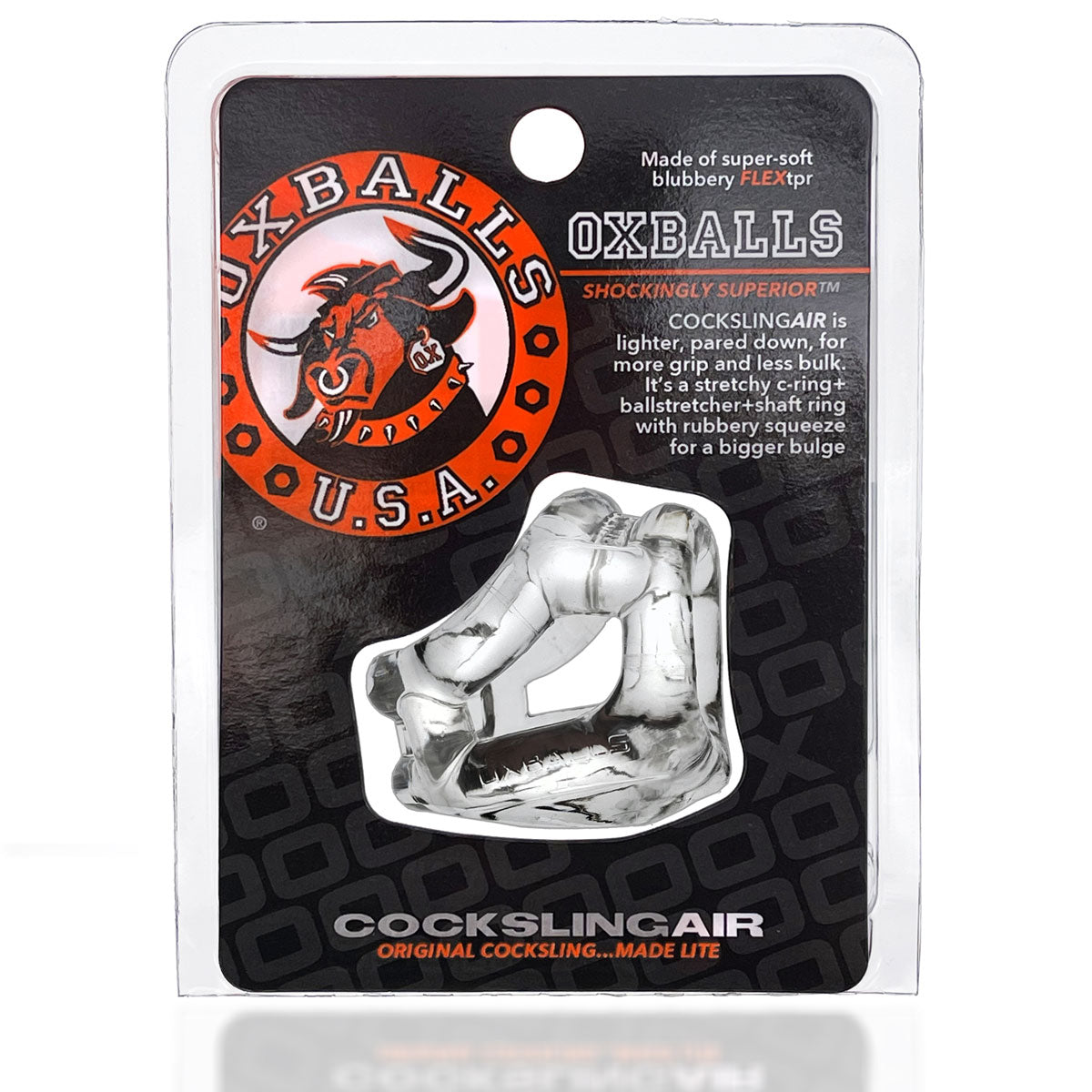 Oxballs - Anneau de Cockring Cocksling Air Lite - Transparent