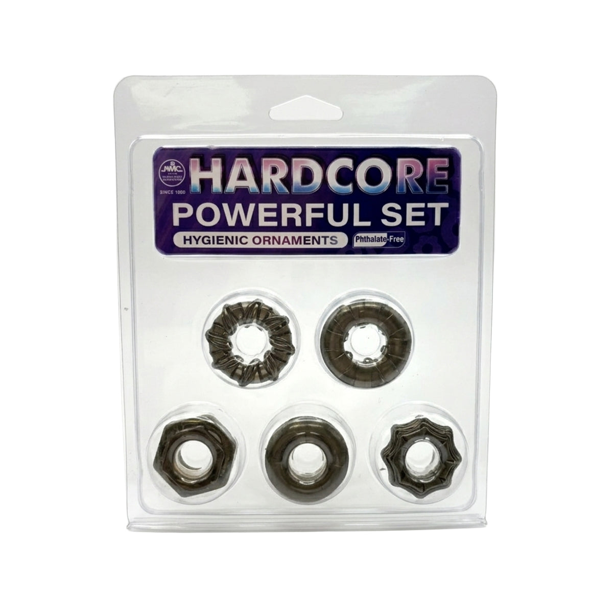 NMC – Hardcore Powerful Set – Hygienic Ornaments – 5 Rings – Black