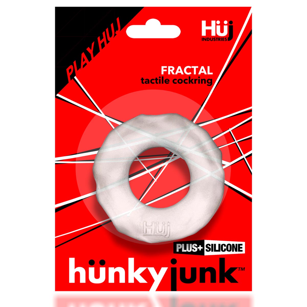 Oxballs - Hünkyjunk™ Anneau pénien tactile Fractal – Glace claire