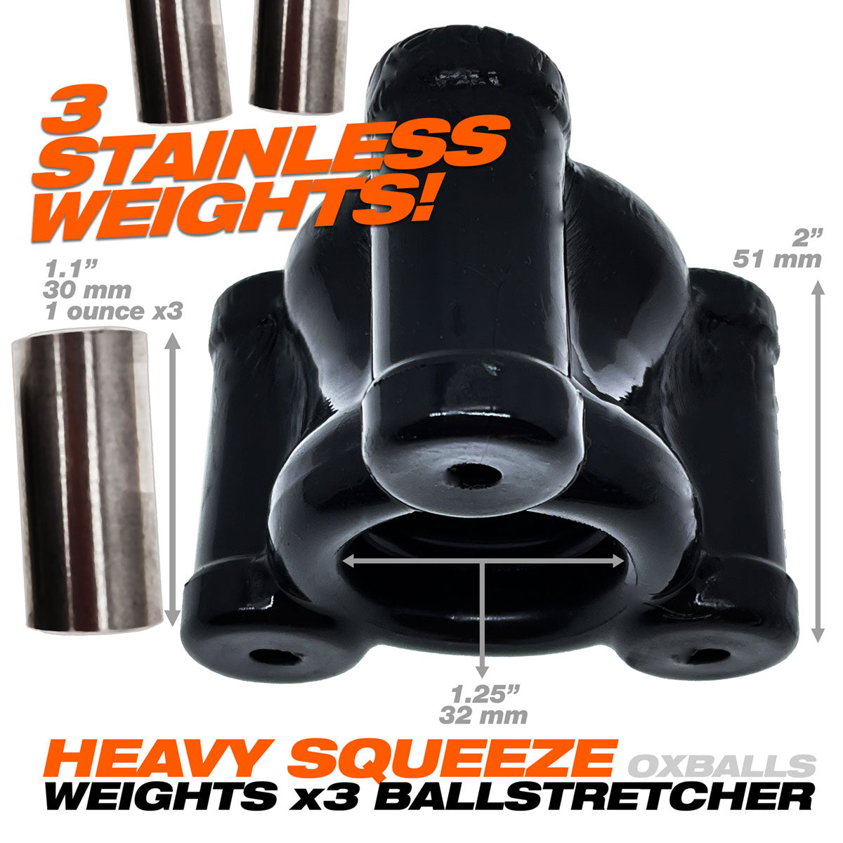 Oxballs Heavy Squeeze - Écarteur de testicules - Noir