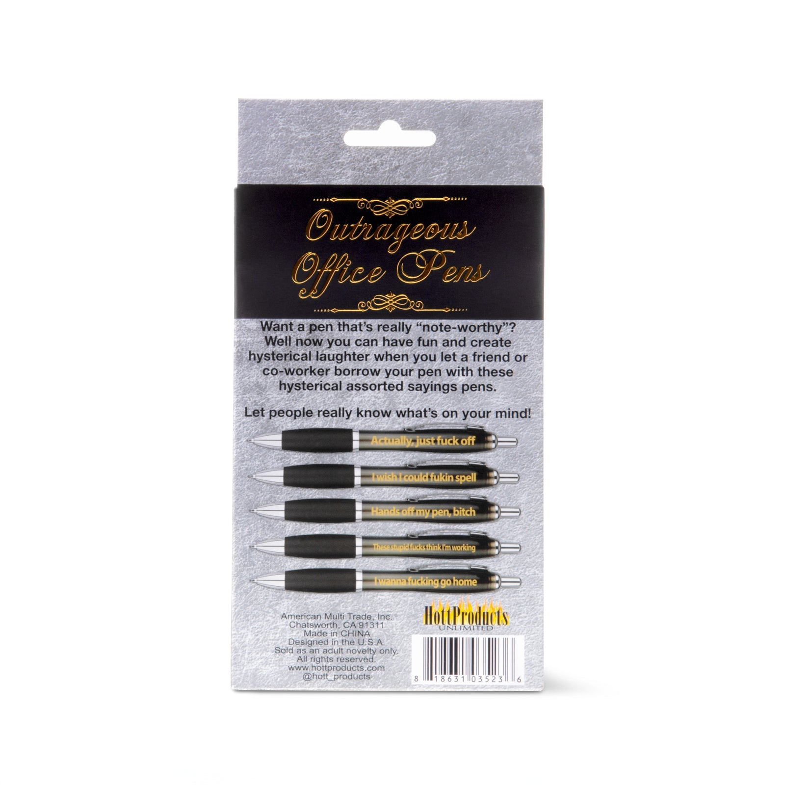 Stylos de bureau scandaleux – Lot de 5 (coût par stylo)