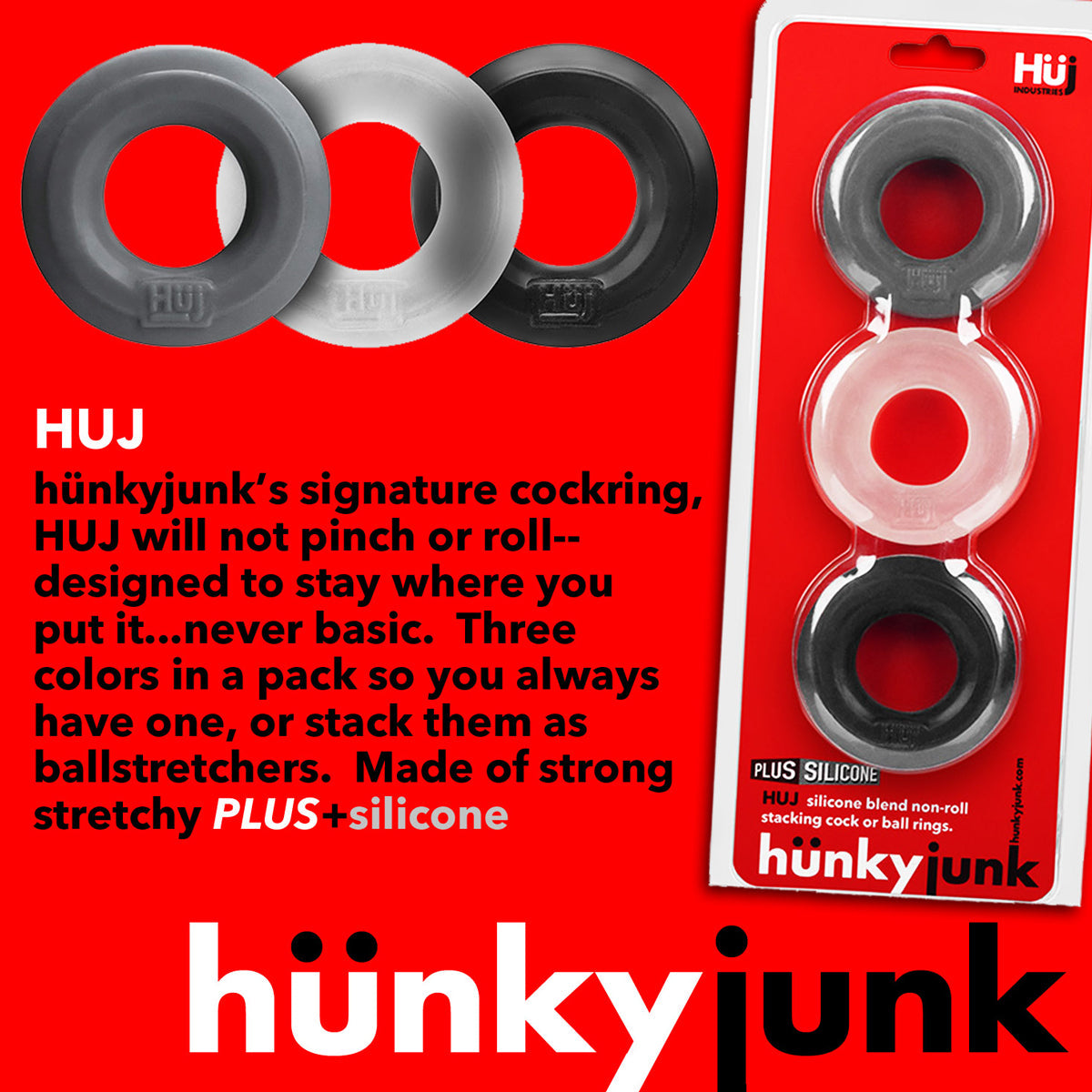 Oxballs Silicone Hünky Junk, lot de 3 anneaux péniens – Multi