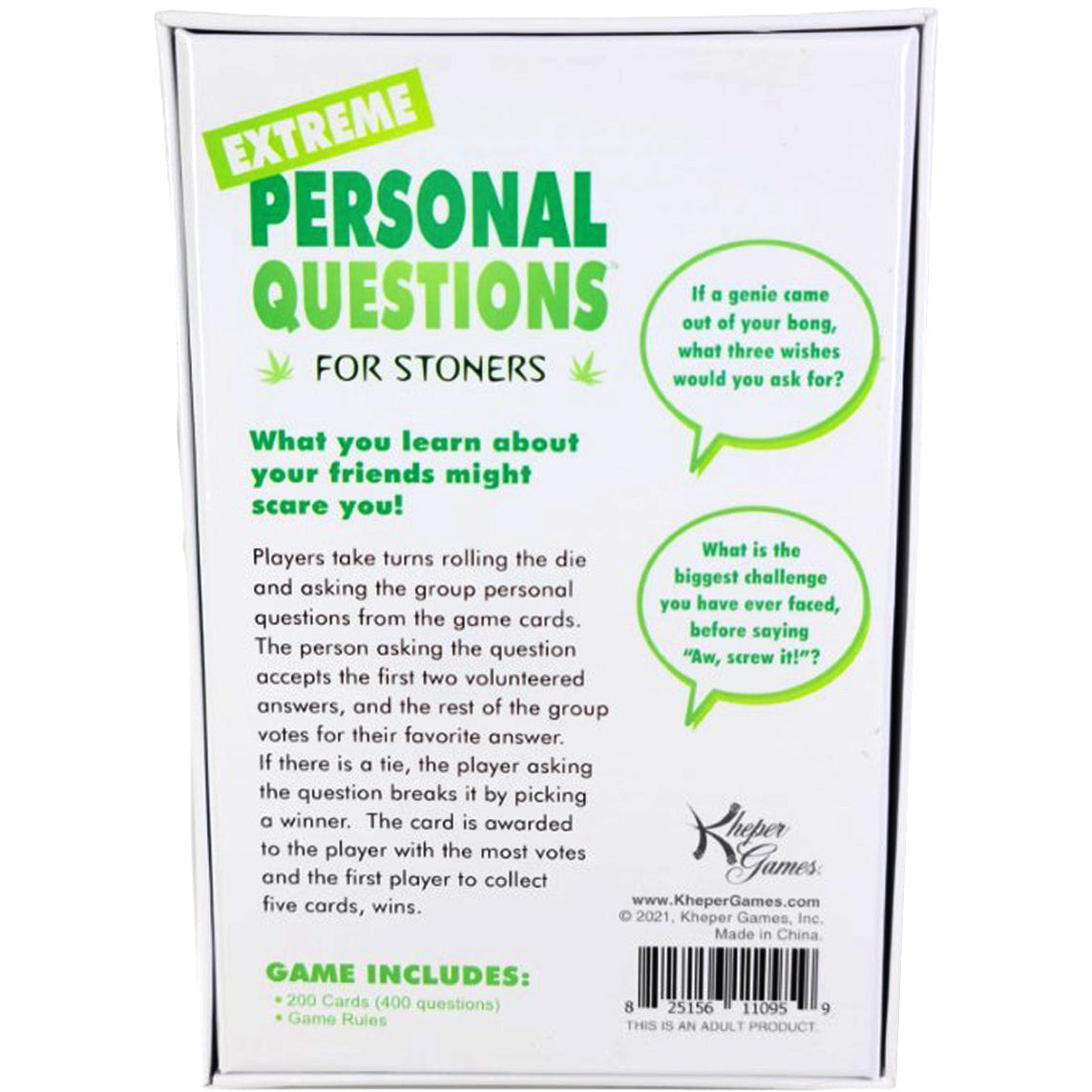Kheper Games - Questions personnelles extrêmes pour adultes (jeu de société pour stoners)