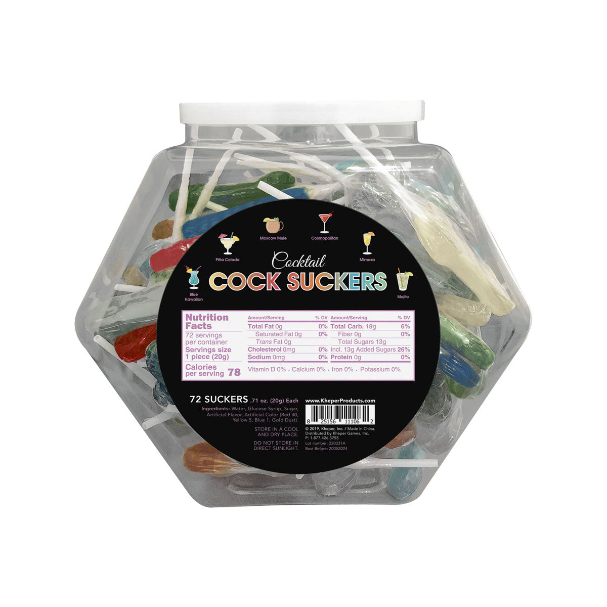 Kheper Games - Bonbons « Cock Suckers » goût cocktail, saveurs assorties