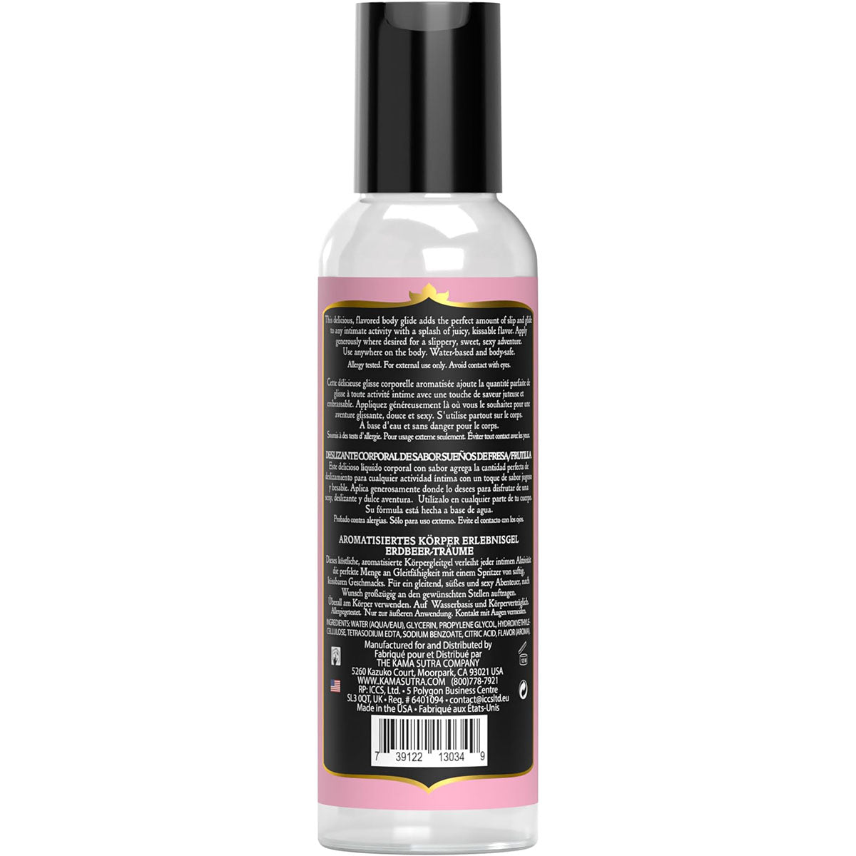 Kama Sutra – Nectar Divin – Lubrifiant corporel aromatisé – Rêves de Fraise – 59 ml/2 oz