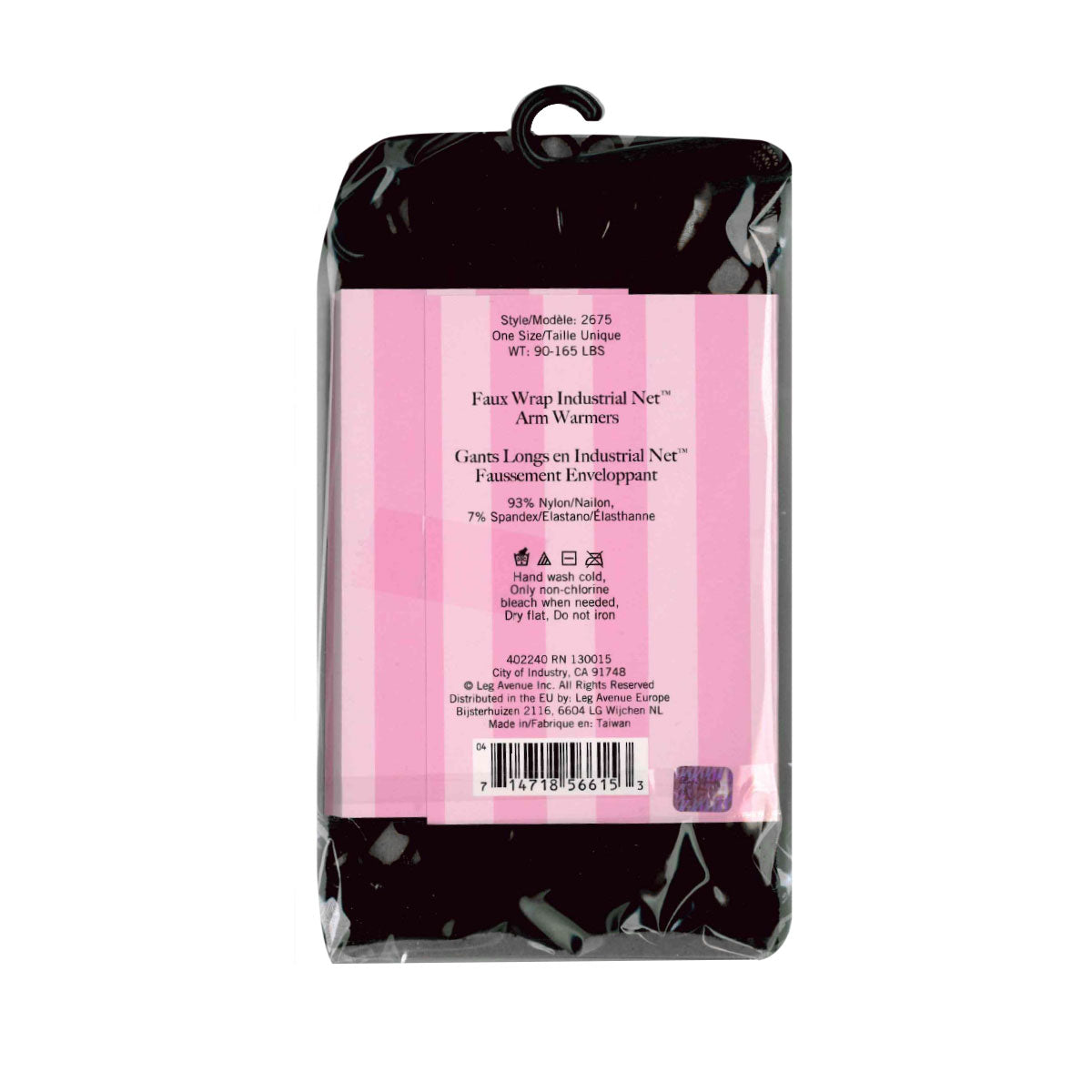Leg Avenue® - Mitaines Faux Wrap Industrial Net™ – Noir – TU