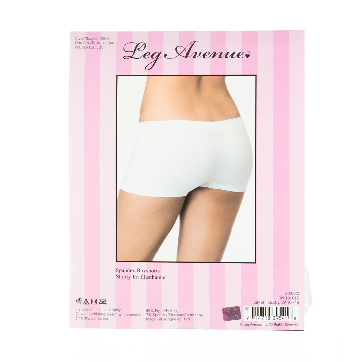 Shorty en Spandex Leg Avenue - Blanc