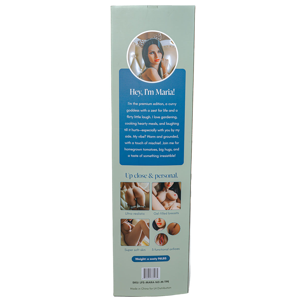 Poupée sexuelle Hornie Sensiskin Maria 1,57 m. Caramel aux cheveux foncés