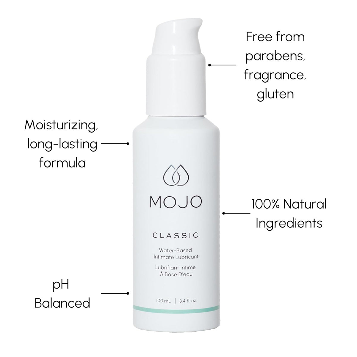 Lubrifiant intime à base d'eau classique MOJO – 100 ml/3.4 fl. oz.