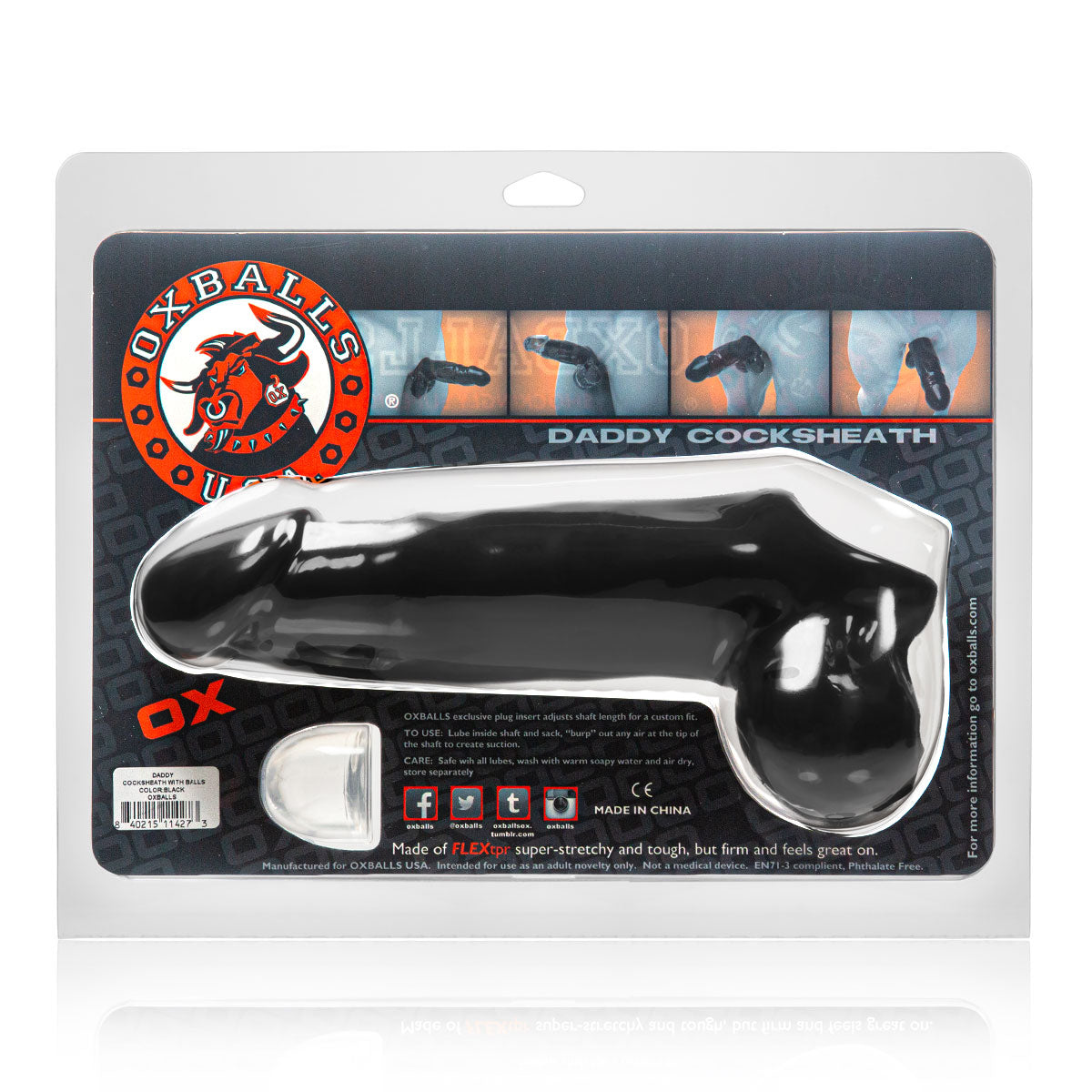 Oxballs Anneau pénien Daddy Cocksheath – Noir