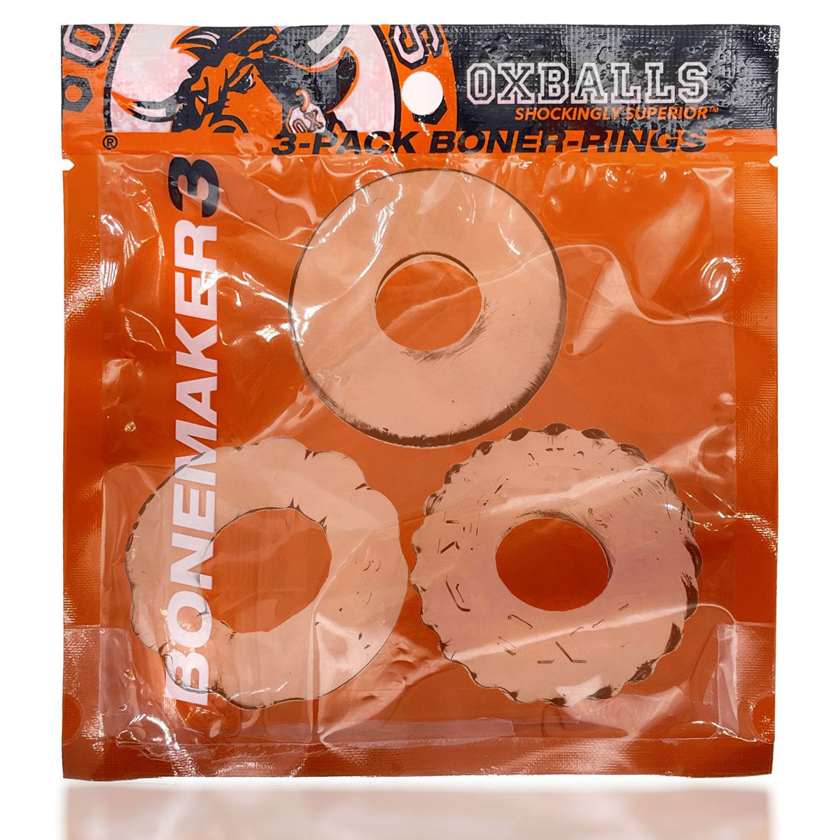 Oxballs Bonemaker - Lot de 3 anneaux péniens - Transparents