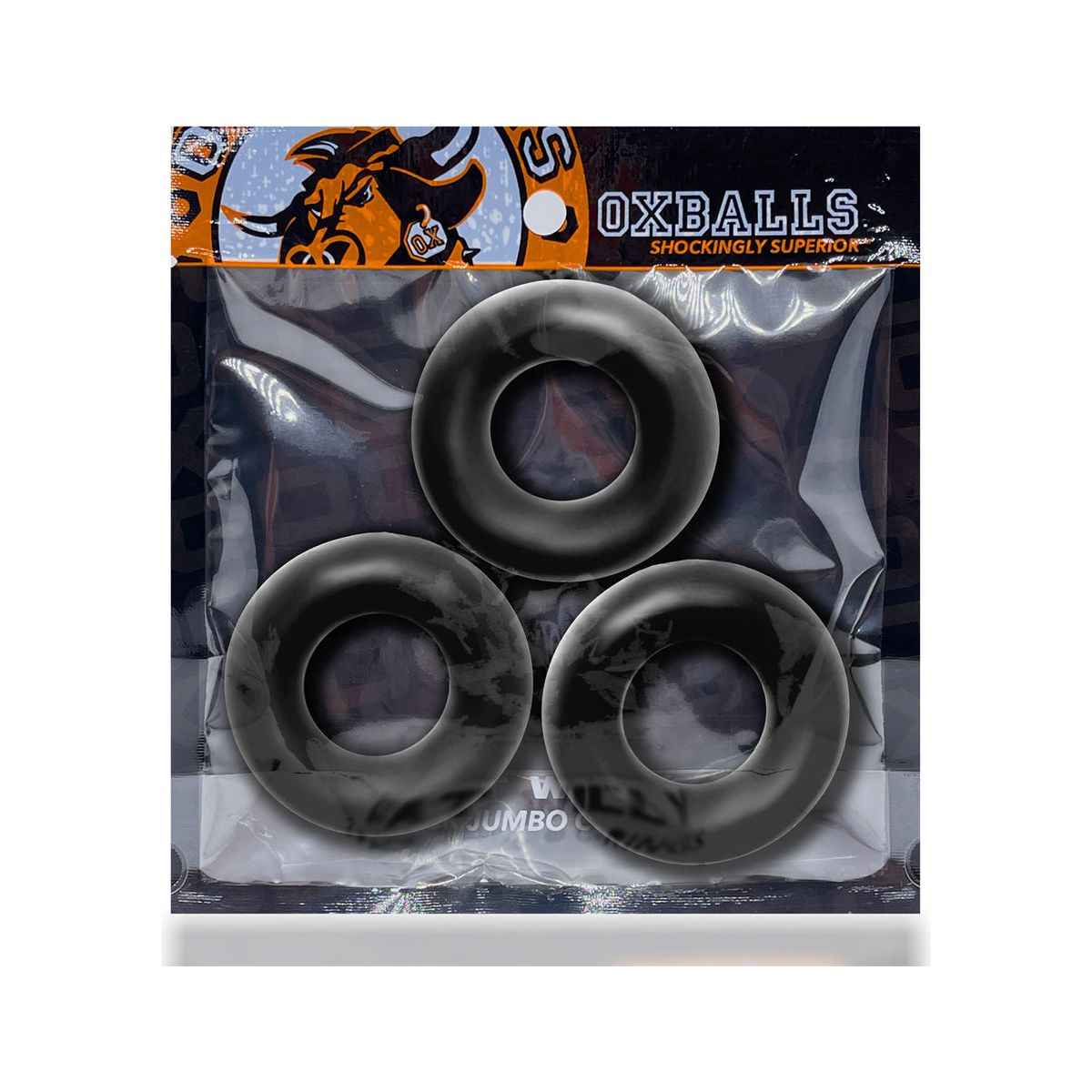 Oxballs Fat Willy Lot de 3 anneaux péniens géants – Noir