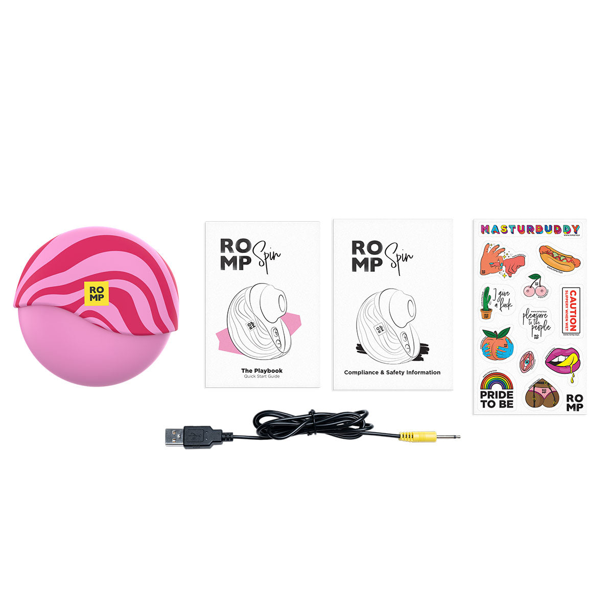 ROMP - Spin Clitoral Stimulator - Candy Stripe