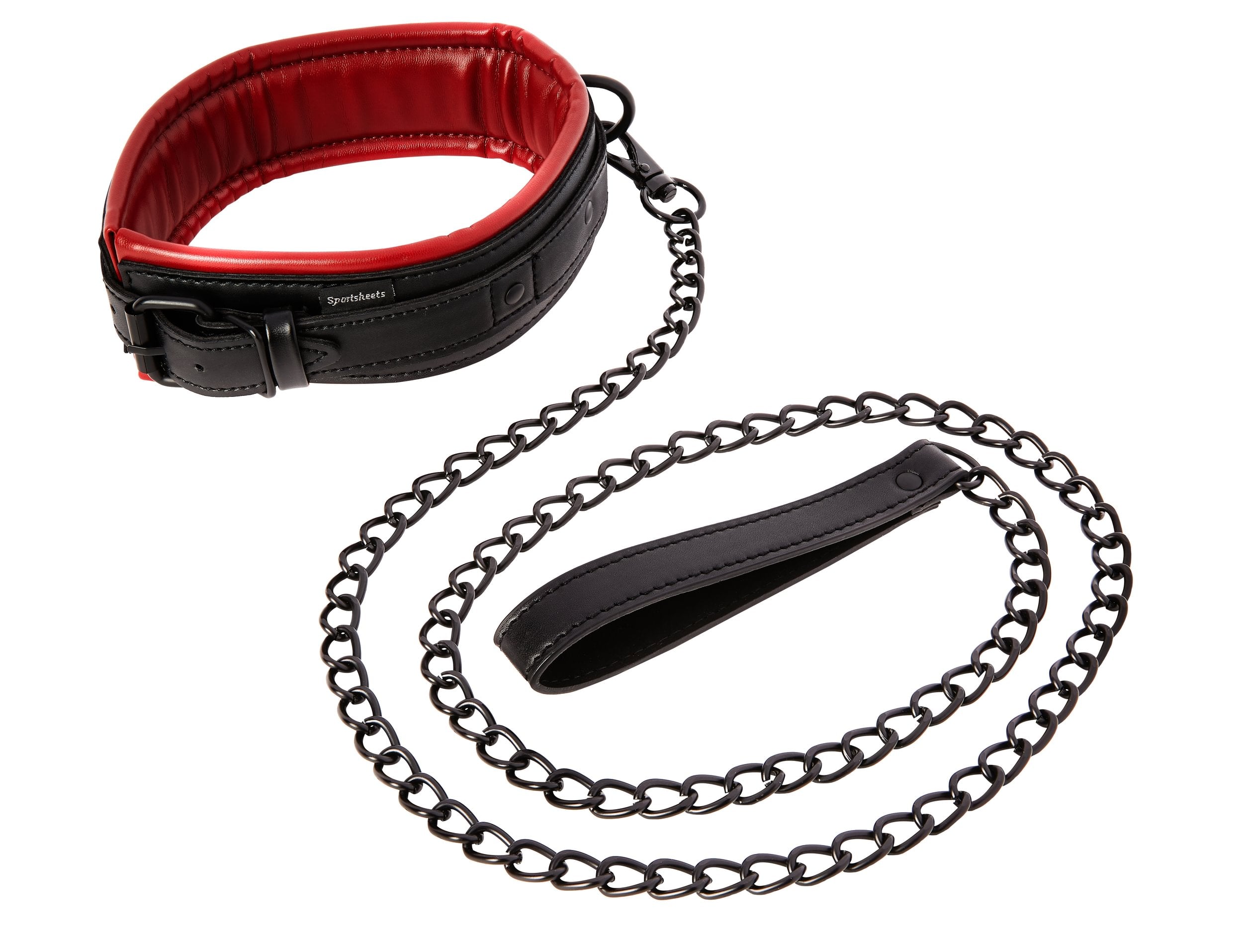 Sportsheets Saffron Collar Leash – Black/Red