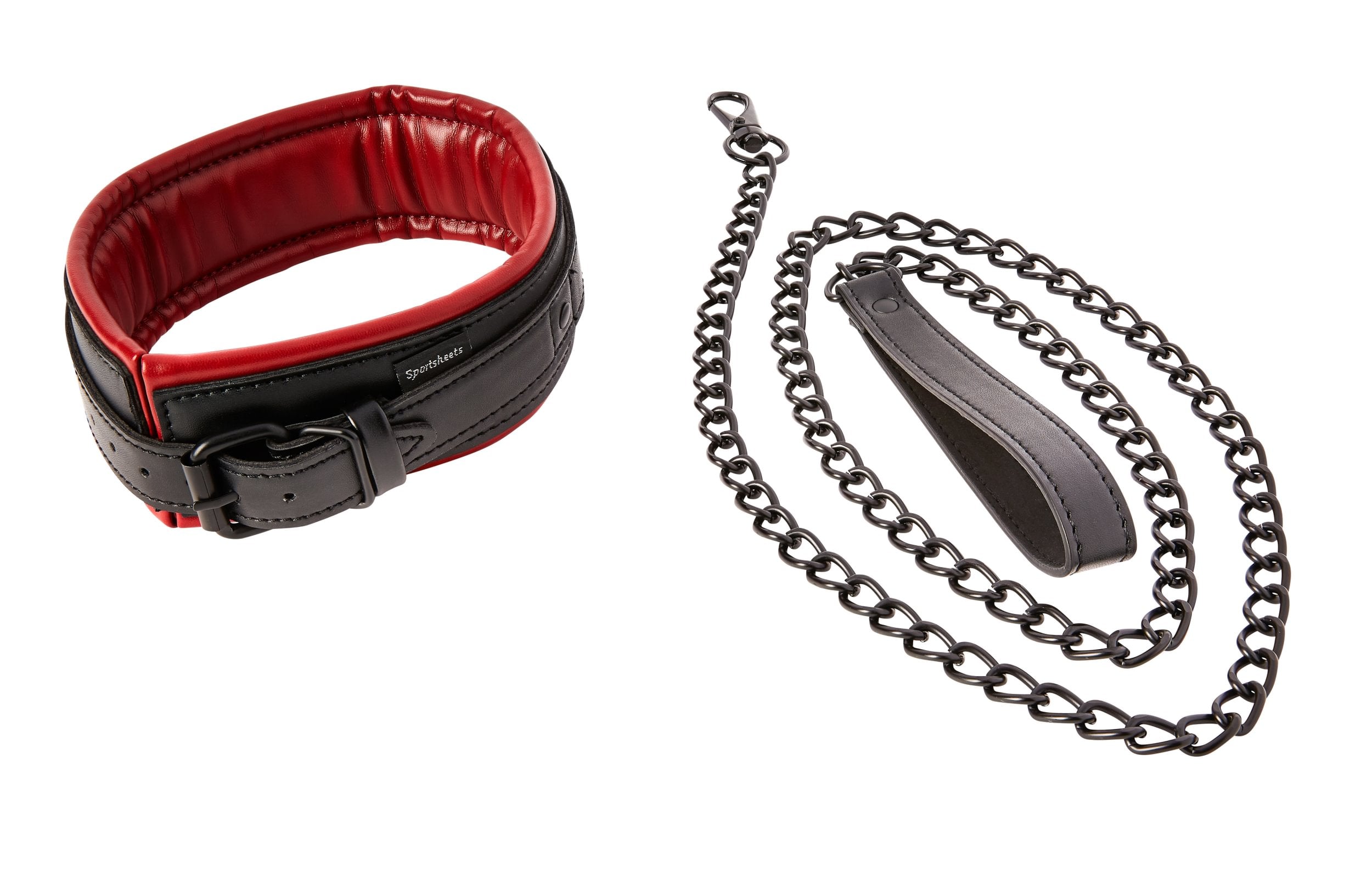 Sportsheets Saffron Collar Leash – Black/Red