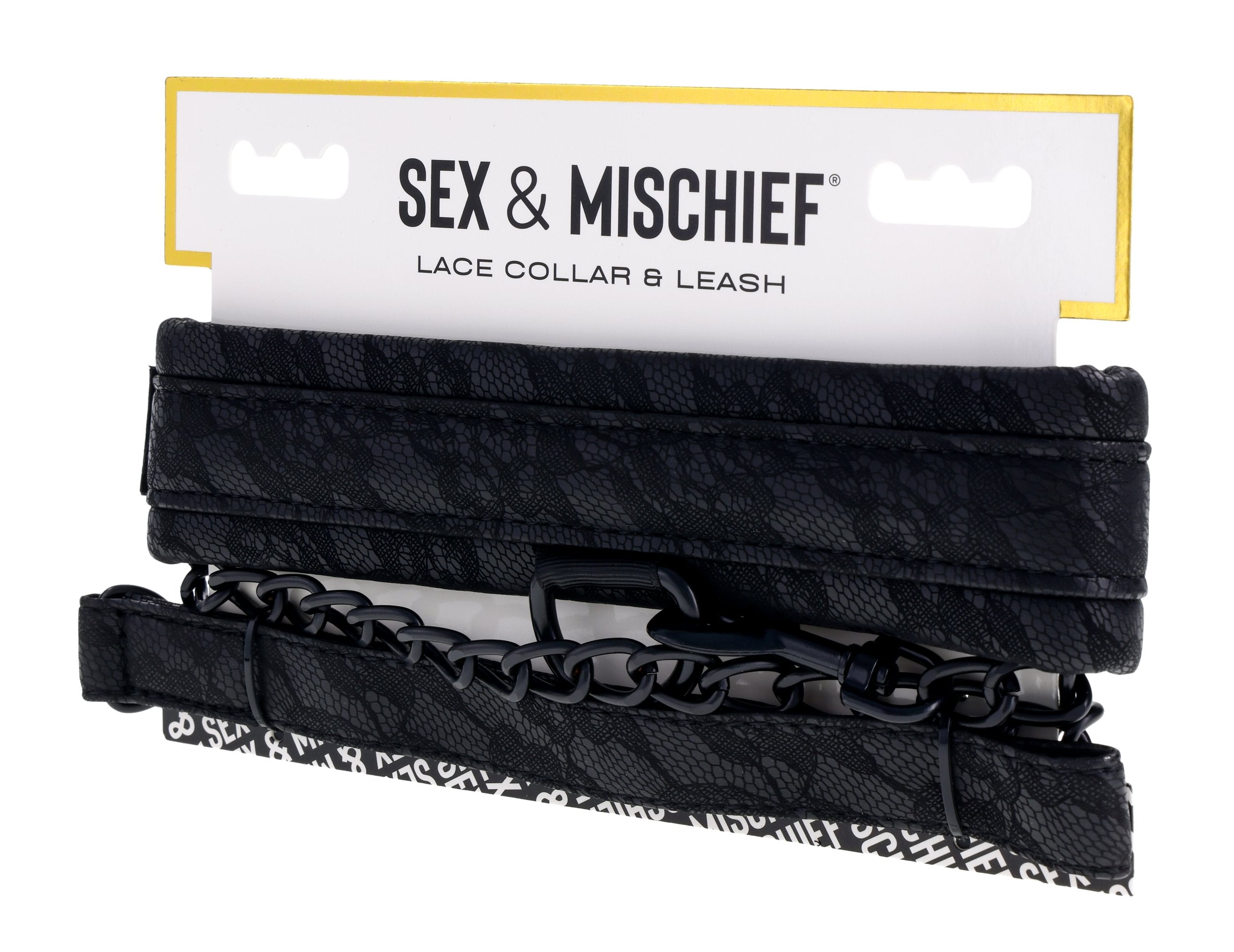 Sportsheets Sincerely - Lace Collar & Leash - Black