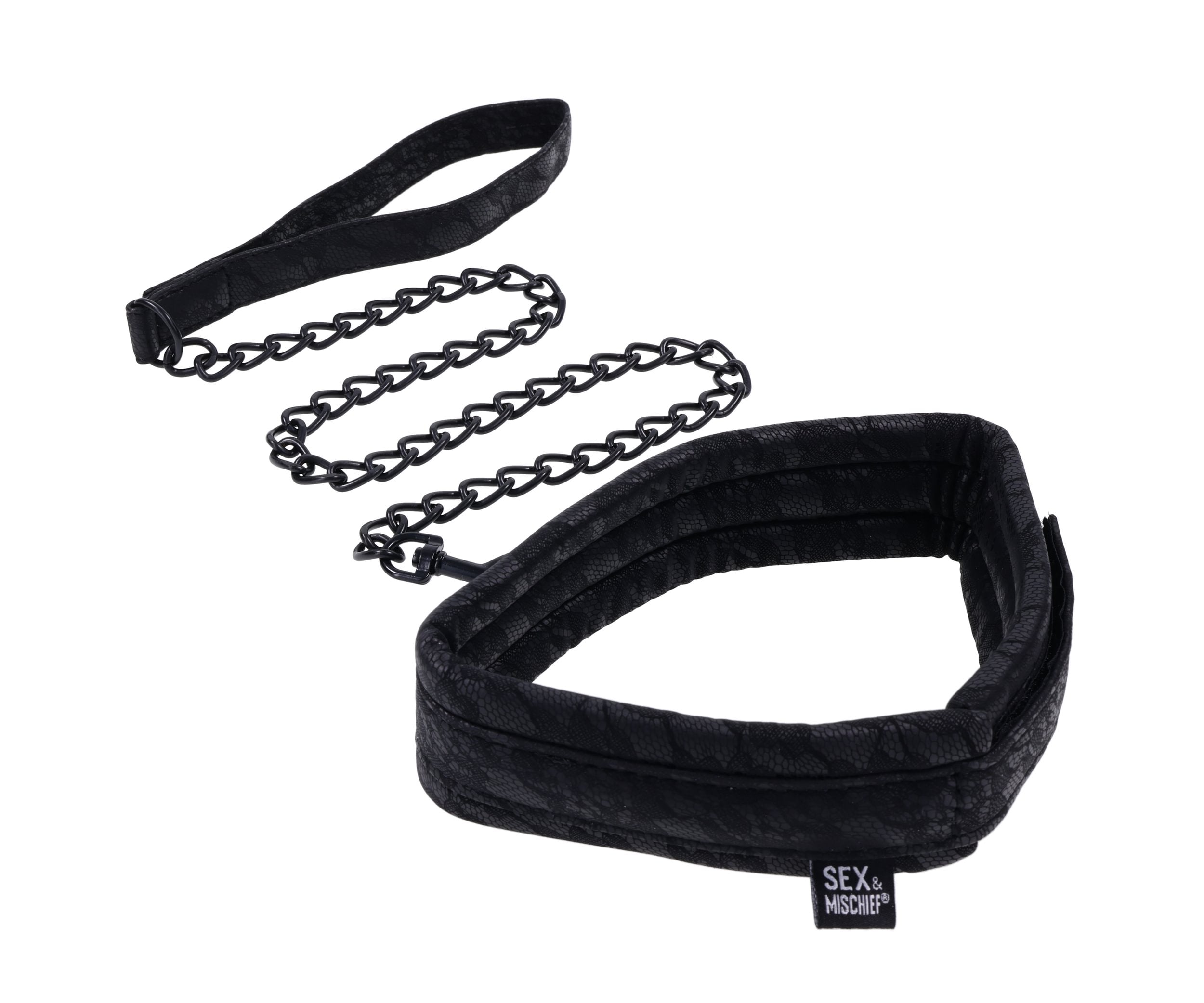 Sportsheets Sincerely - Lace Collar & Leash - Black