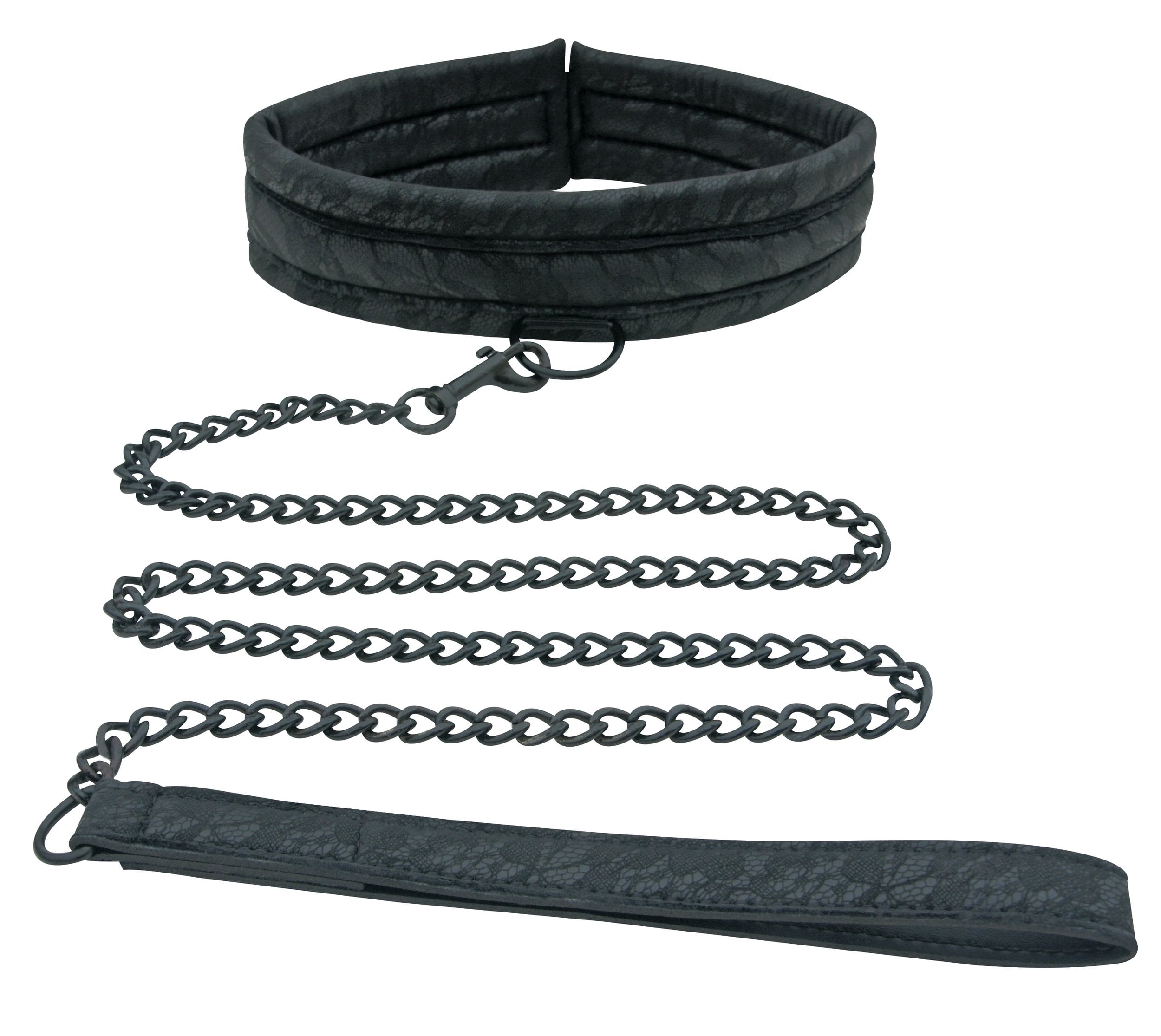 Sportsheets Sincerely - Lace Collar & Leash - Black